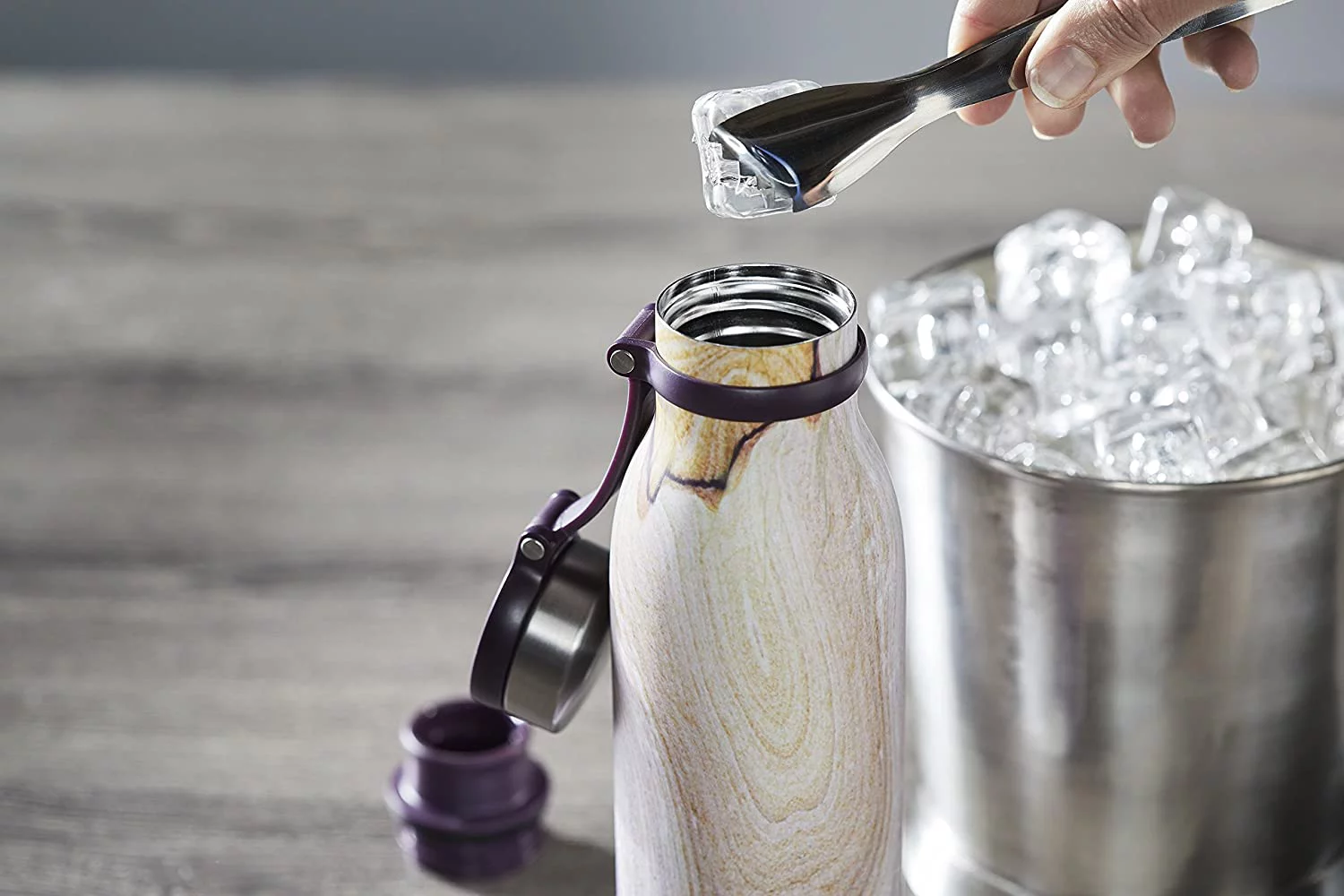 Contigo Couture Collection, 2 Pack – Contigo Stainless Steel Water Bottles, 20 oz, Marble / Champagne