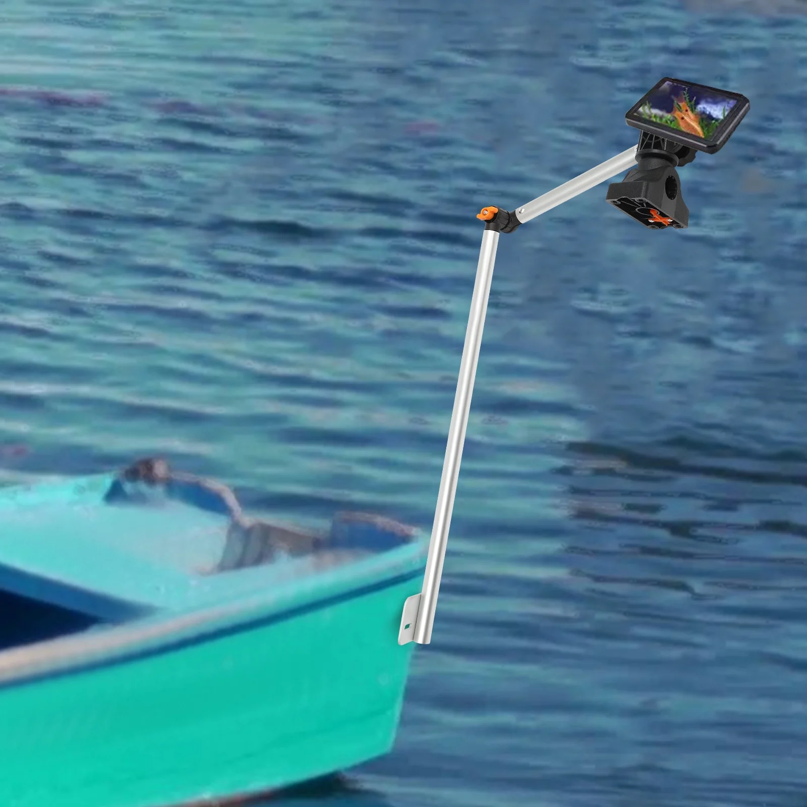 TOOL1SHOoo Universal Transducer Bracket Fish Finder Bracket 360° Rotation Height Adjustable