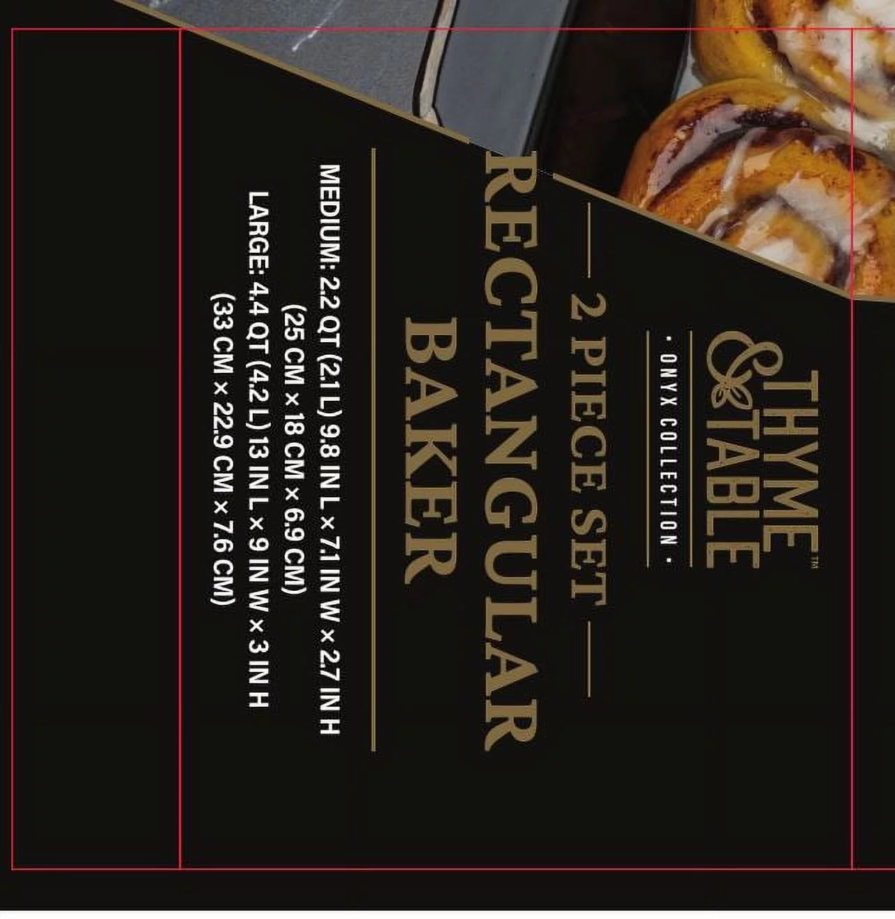 Thyme & Table 2-Pack Rectangular Stoneware Baker, Onyx