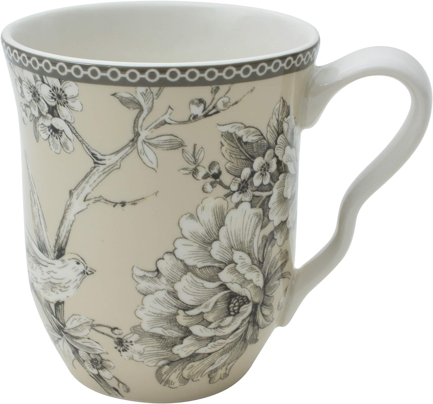 Adelaide 16-Piece Porcelain Dinnerware Set With Round Plates, Bowls, And Mugs, Antique White