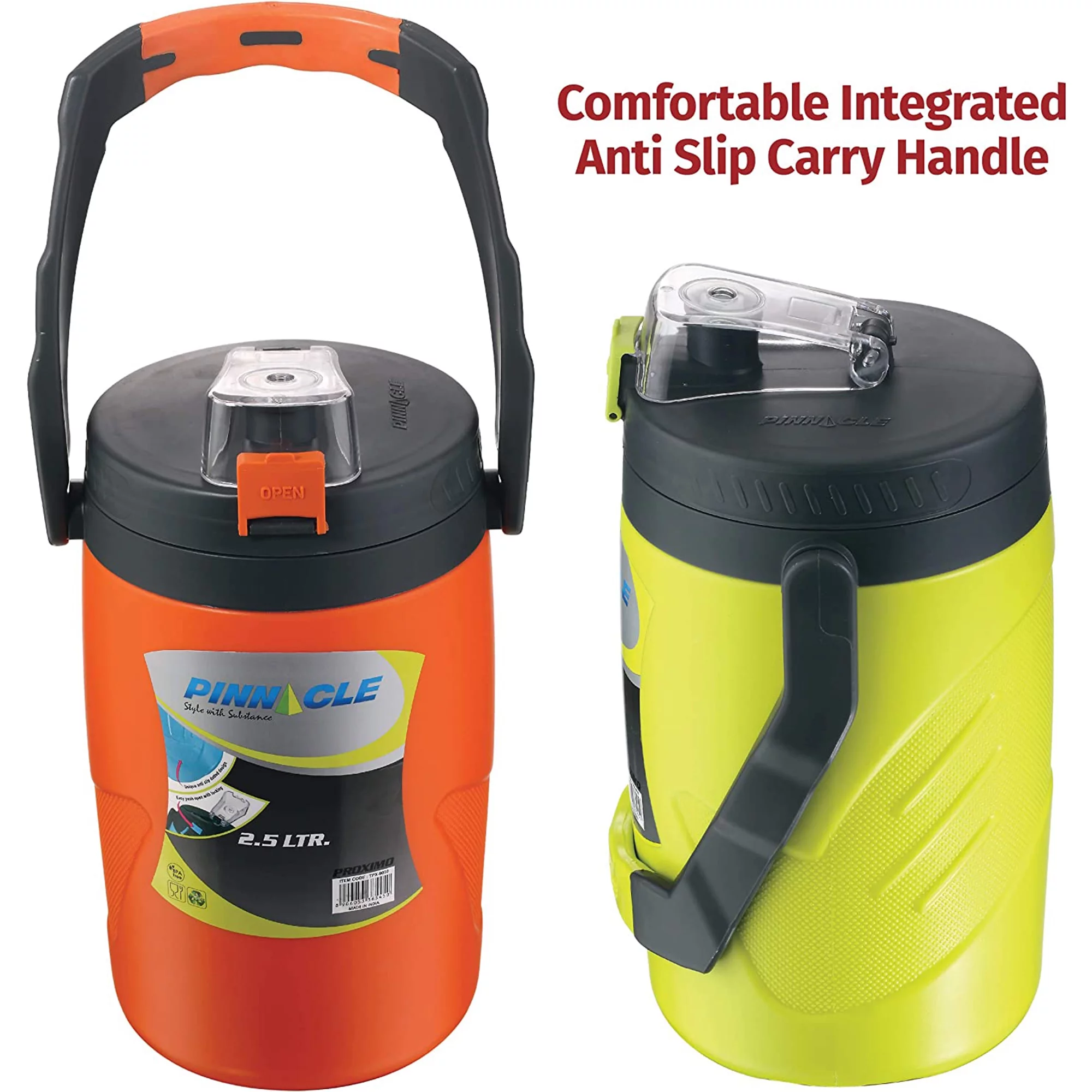 Pinnacle Thermoware Insulated Water Jug with Spout 85 Oz Large Water Bottle, Lime Green