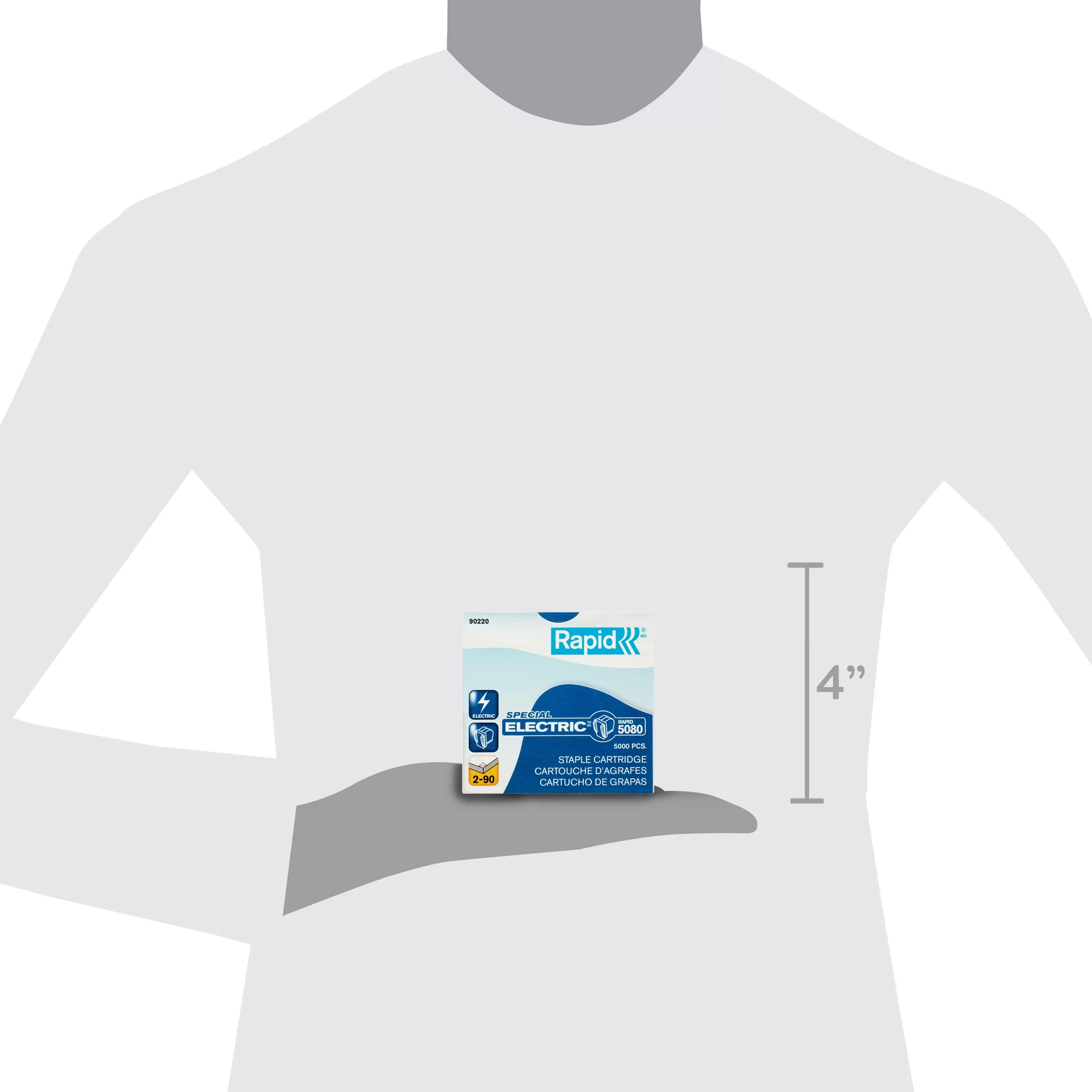 Rapid 5080e Staple Cartridge, Silver, 5000 / Box (Quantity)