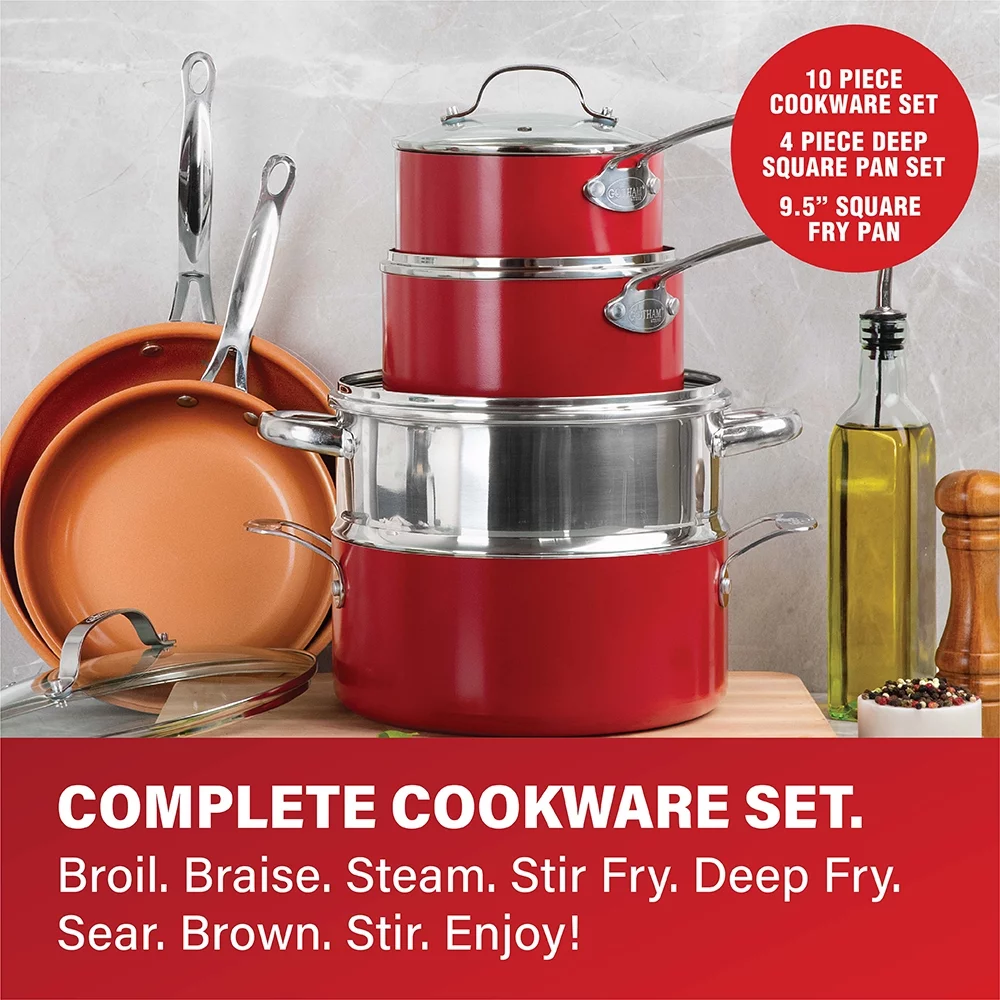 Gotham Steel 20 Piece Nonstick Pots and Pans Set including Bakeware, Nonstick Cookware Set