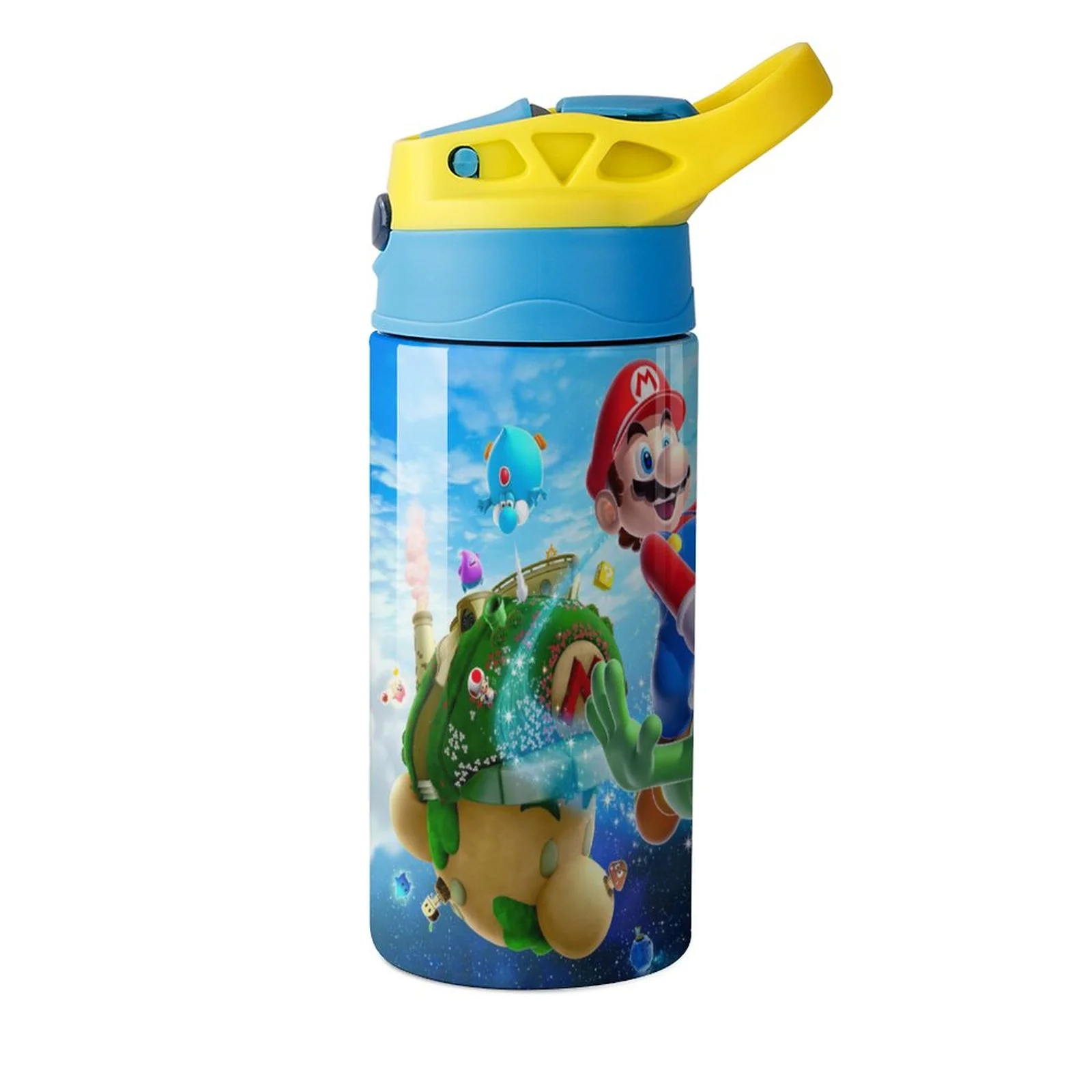 Super Mario Galaxy Kid's Insulated Water Bottle With Straw Vacuum Stainless Steel Cup Leak-Proof Children Toddler Thermoses