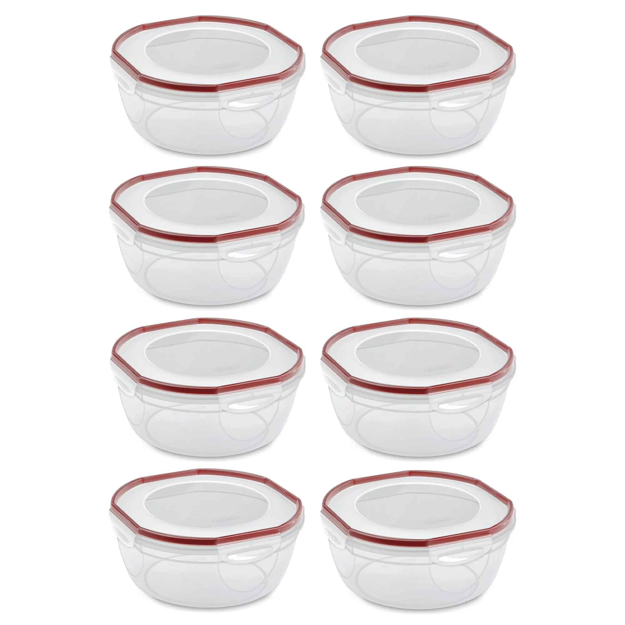 Sterilite Ultra Seal 4.7 Qt Plastic Food Storage Bowl Container, (8 Pack)