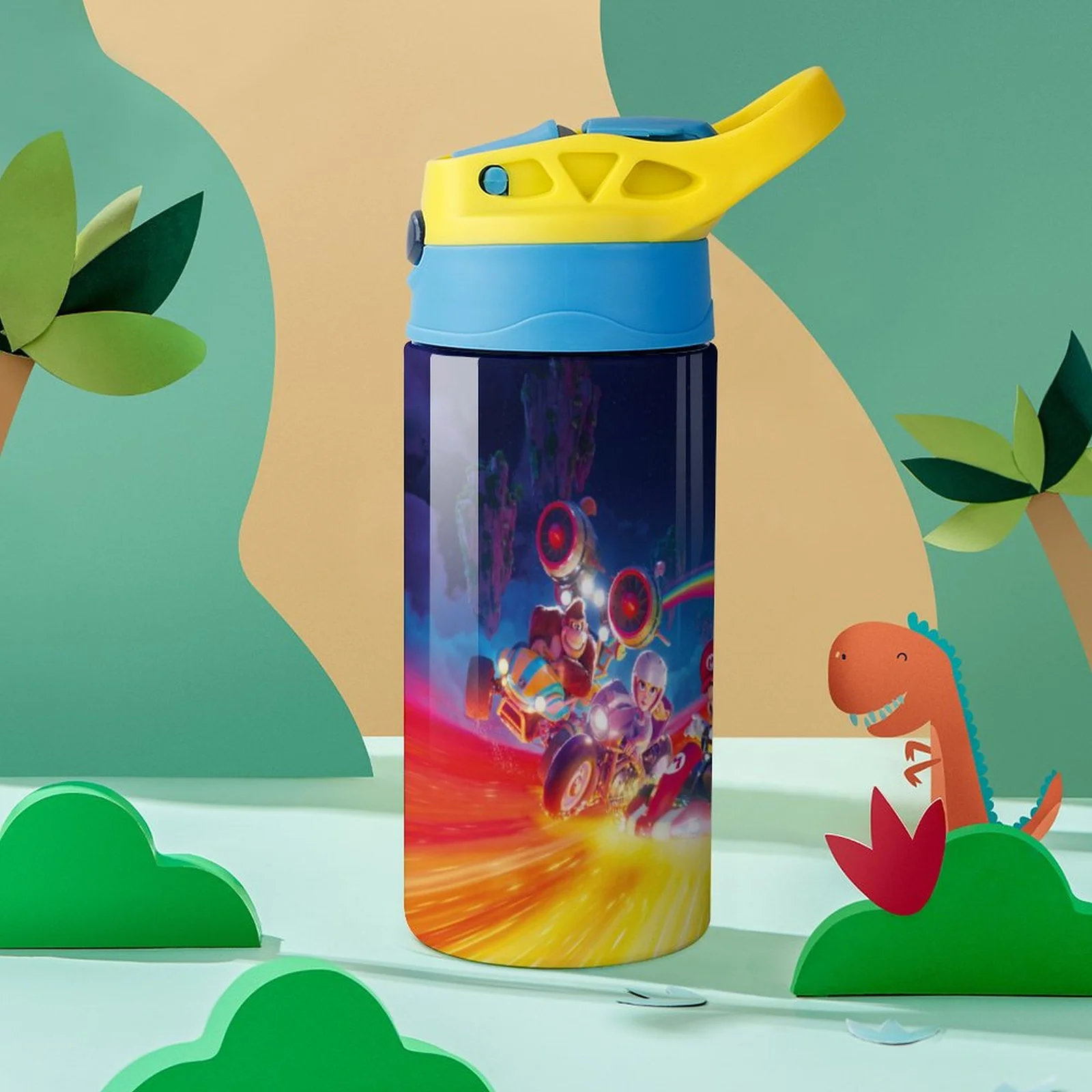 Movie Mario Kid's Insulated Water Bottle With Straw Vacuum Stainless Steel Cup Leak-Proof Children Toddler Thermoses