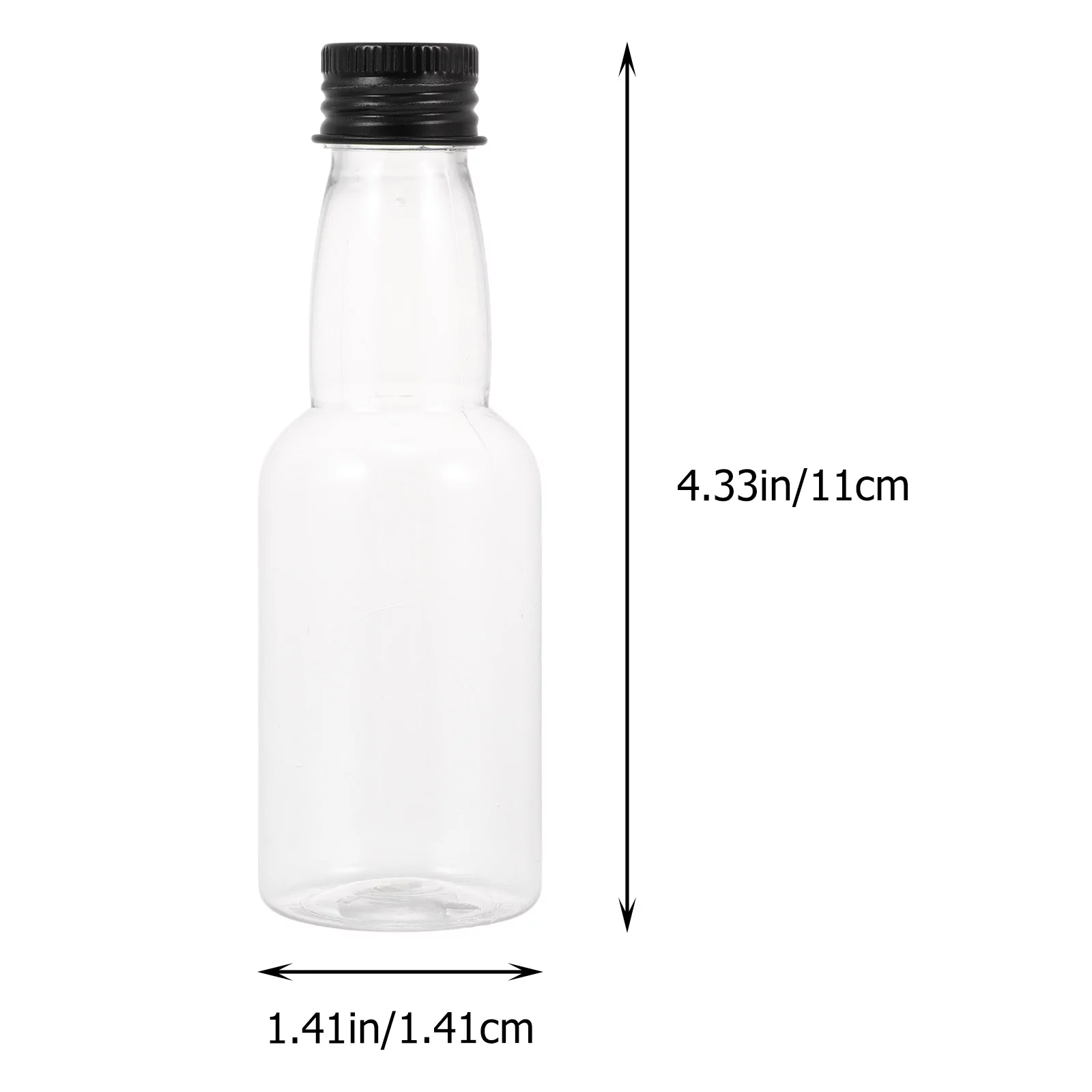 Nuolux Bottles Juice Bottle Reusable Empty Small Neck Long Mini Water Caps Plastic Containers Sample Smoothie Glass Cap Jars