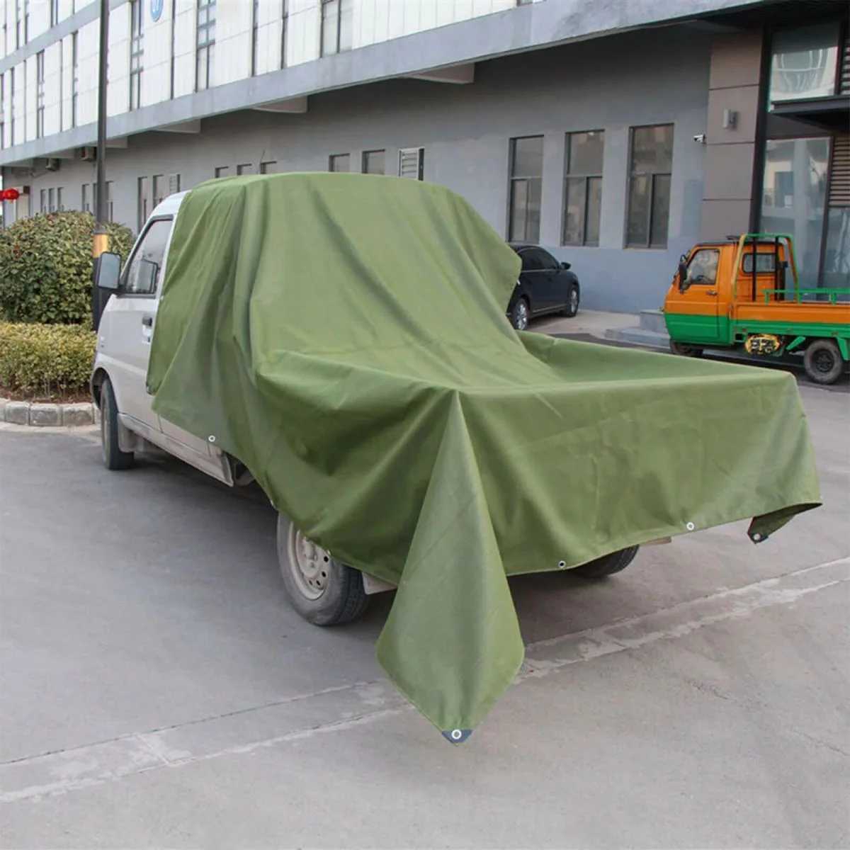 WSYW 5.9 x 7.8 ft Heavy Duty Waterproof Canvas Tarp Cotton Canvas Tarpaulin Cover Tent Green