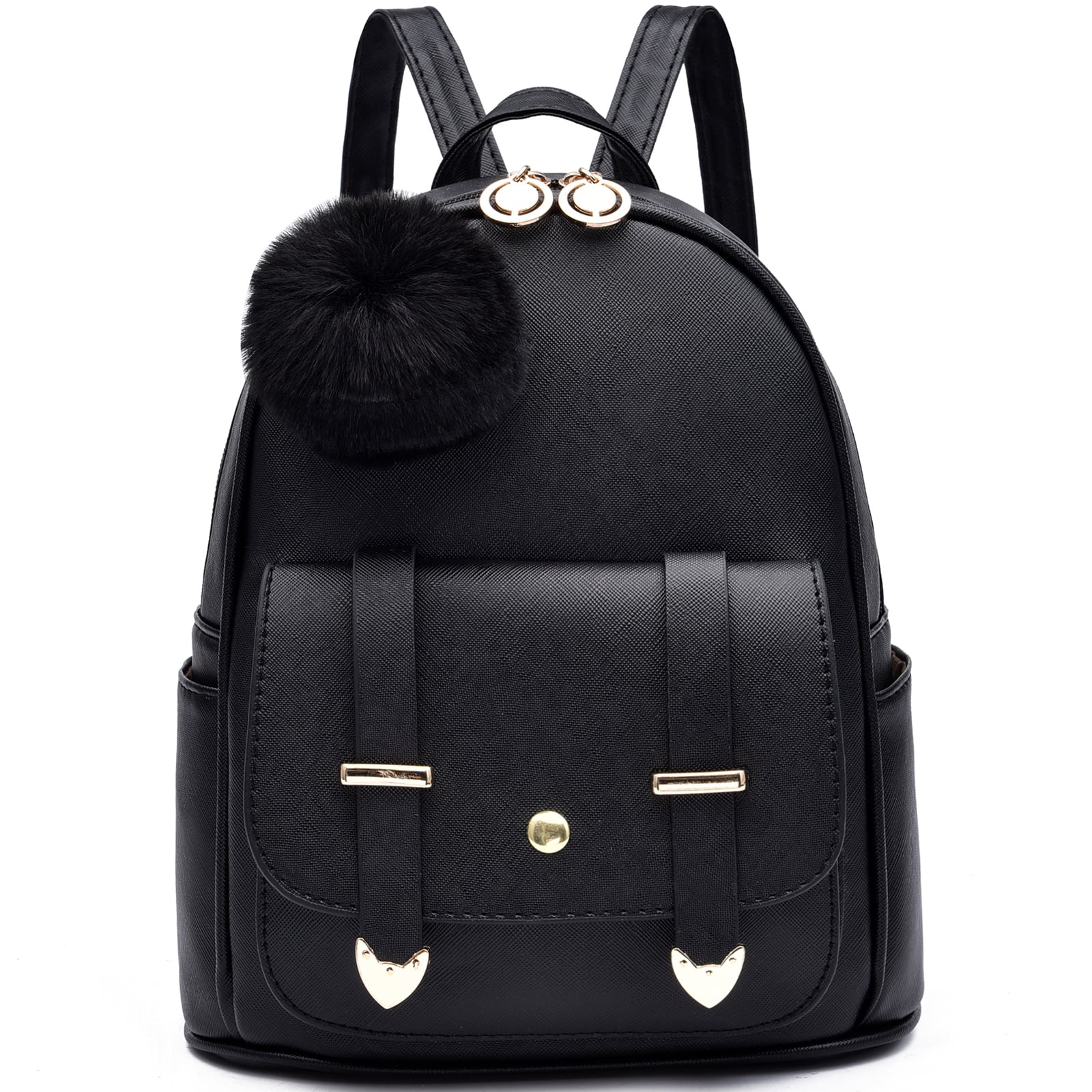Jollebone Black PU Leather Women Backpack Multipurpose Design Handbags and Shoulder Bag Casual Style