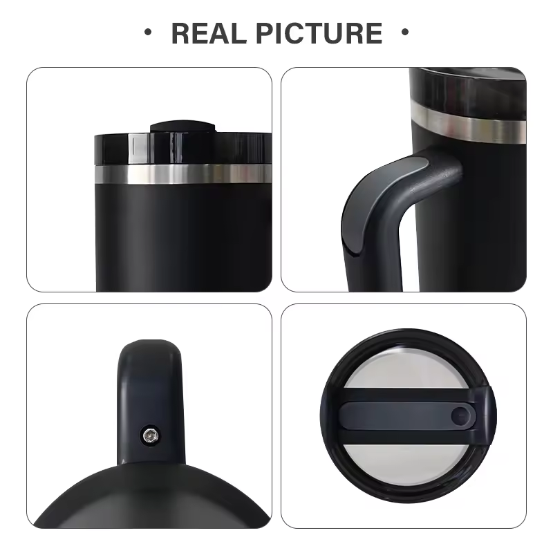 40oz Tumbler With Handle And Straw l Insulated Stainless Steel Double Wall Spill Proof Water Bottle Travel Mug l Cupholder Friendly Vacuum Sealed Tumblers With Lid