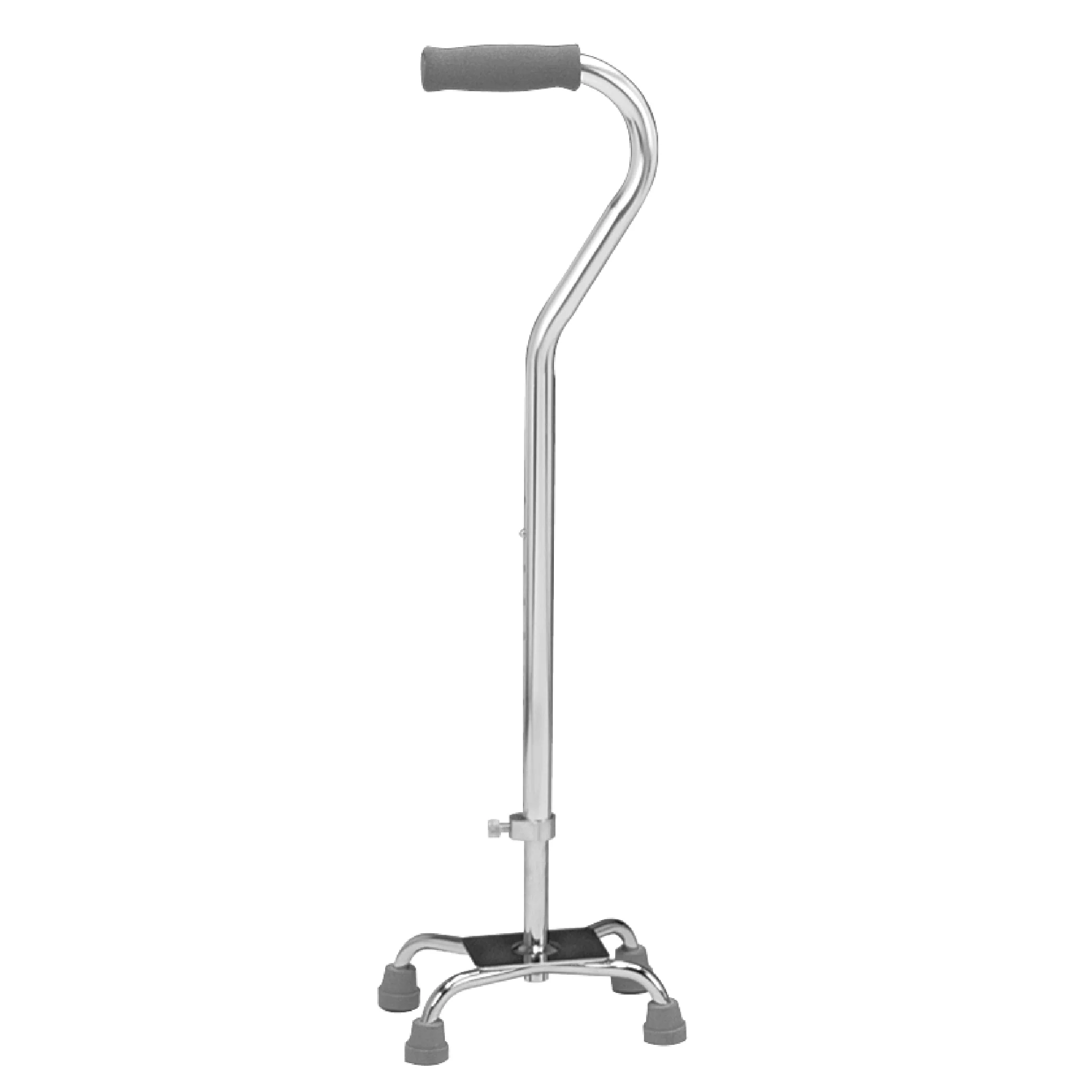 Carex Small Base Offset Quad Cane for All Occasions, Silver, 250 lb Weight Capacity