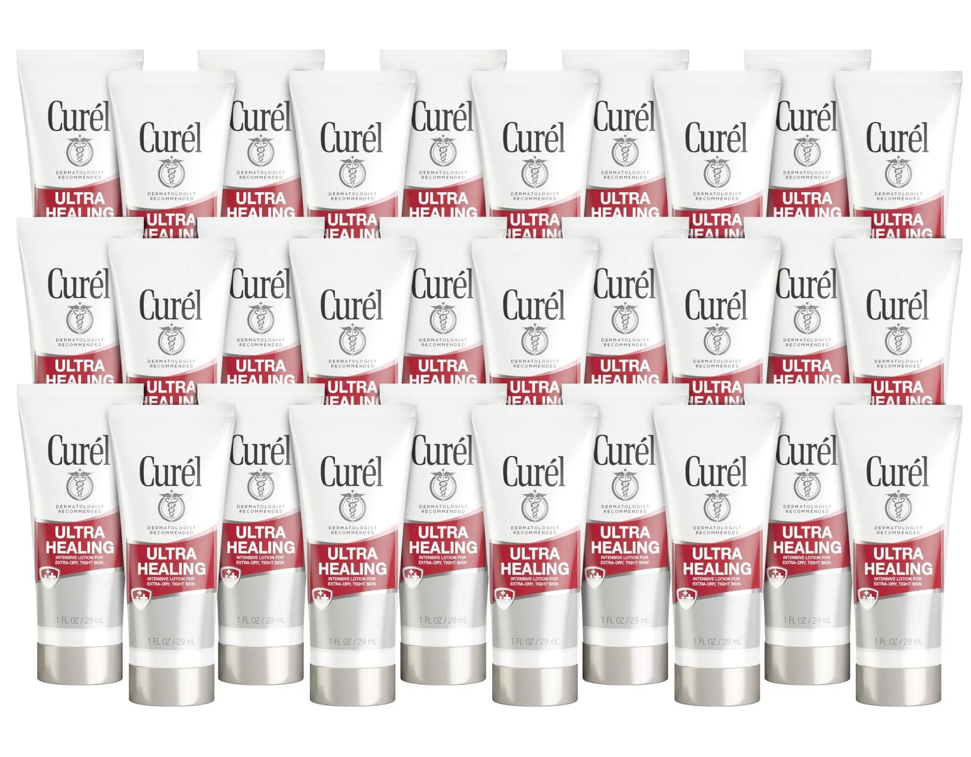 Curel Ultra Healing Intensive&nbsp;Fragrance-Free Lotion For Extra-Dry Skin, Dermatologist Recommended, Ideal For Sensitive Skin, Cruelty Free, Paraben Free 1 Oz (Pack Of 30).