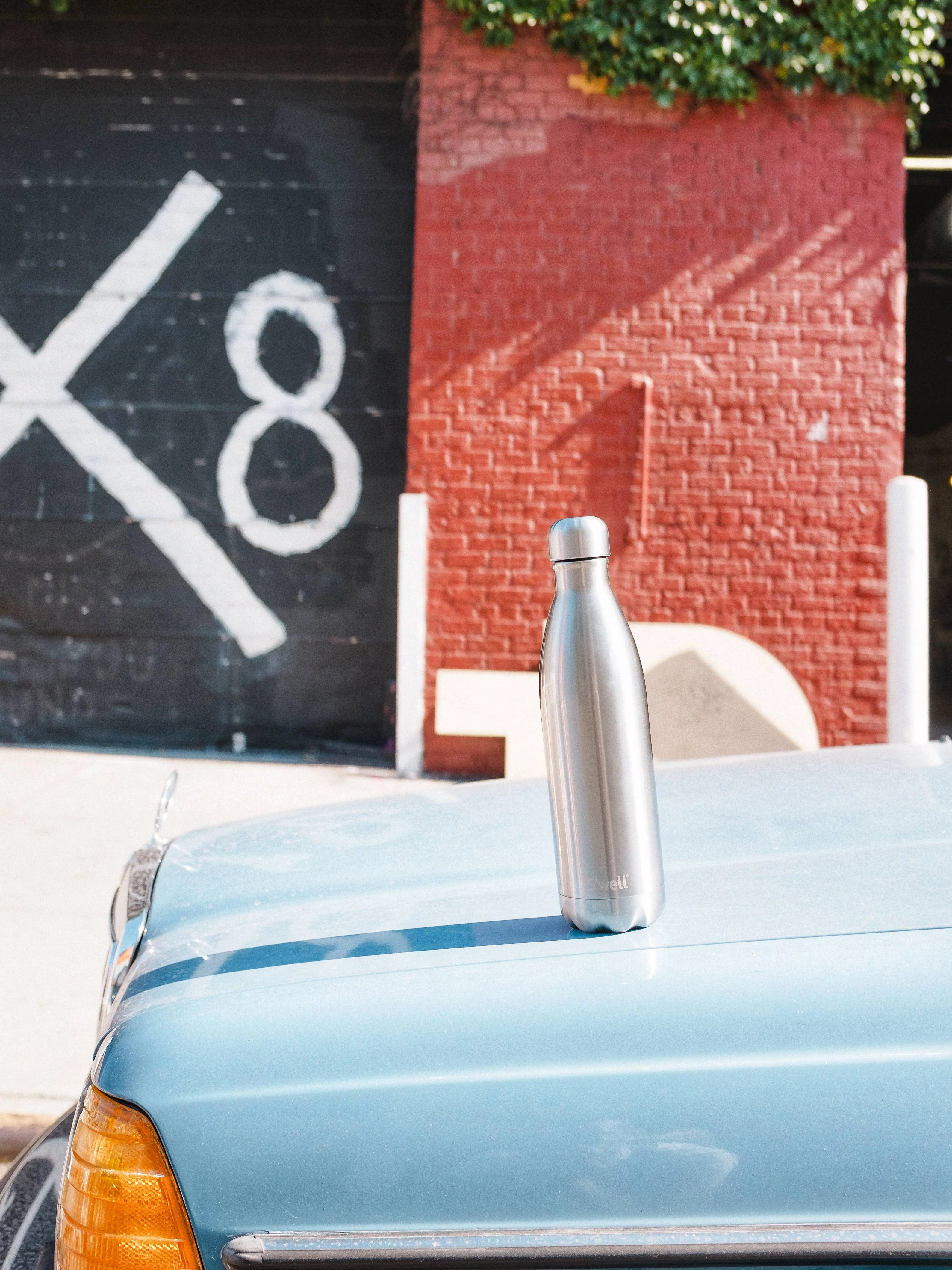 S'well Vacuum Insulated Stainless Steel Water Bottle, Silver Lining, 9 oz