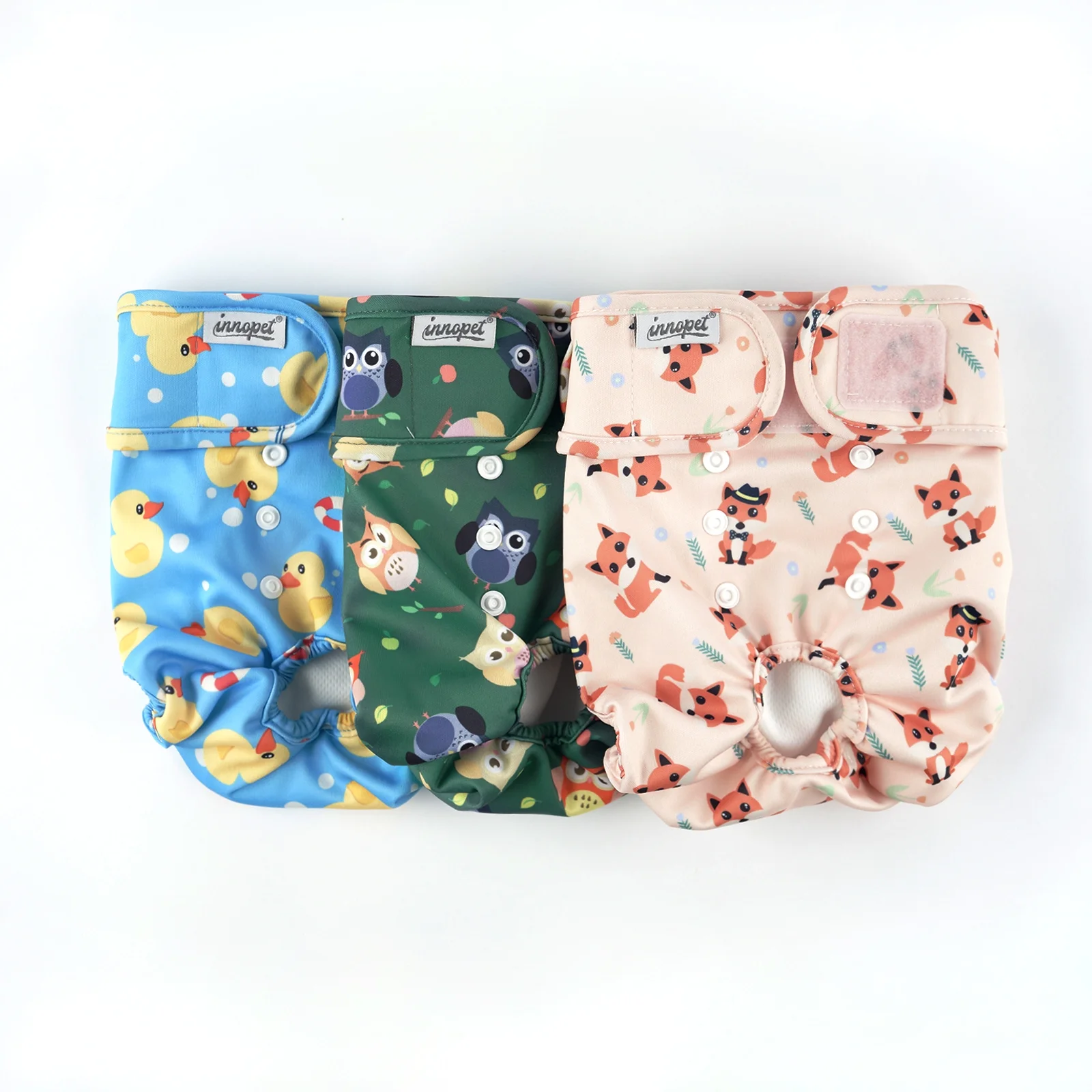 InnoPet Female Dog diapers (3 Pack), Ideal Dog Diaper for All Breads of Dogs, Reusable, Washable and Durable, Soft and ventilate materials with Absorbent Pads, Applicable to Any Occasions.