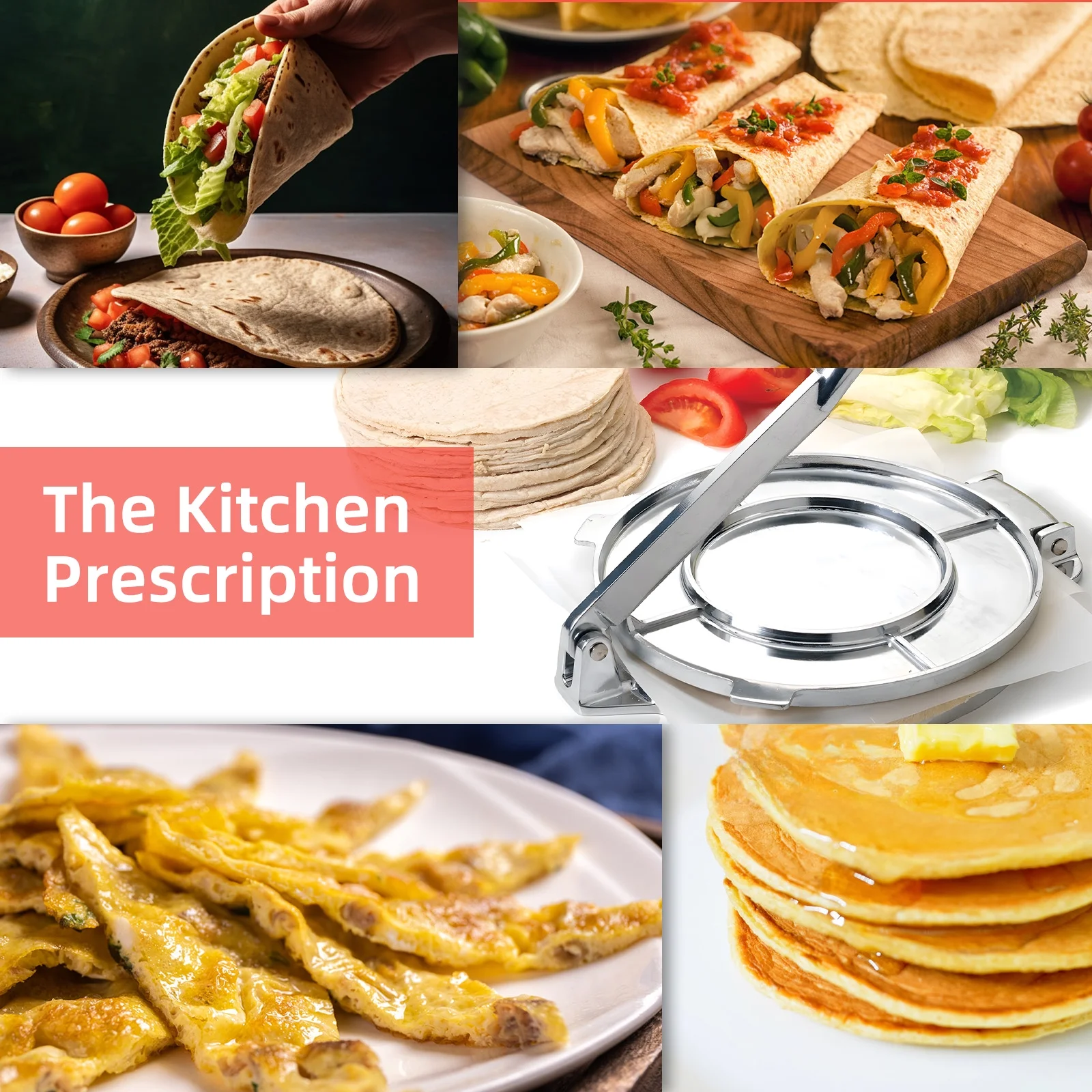 Lixada Alloy Tortilla Press 8