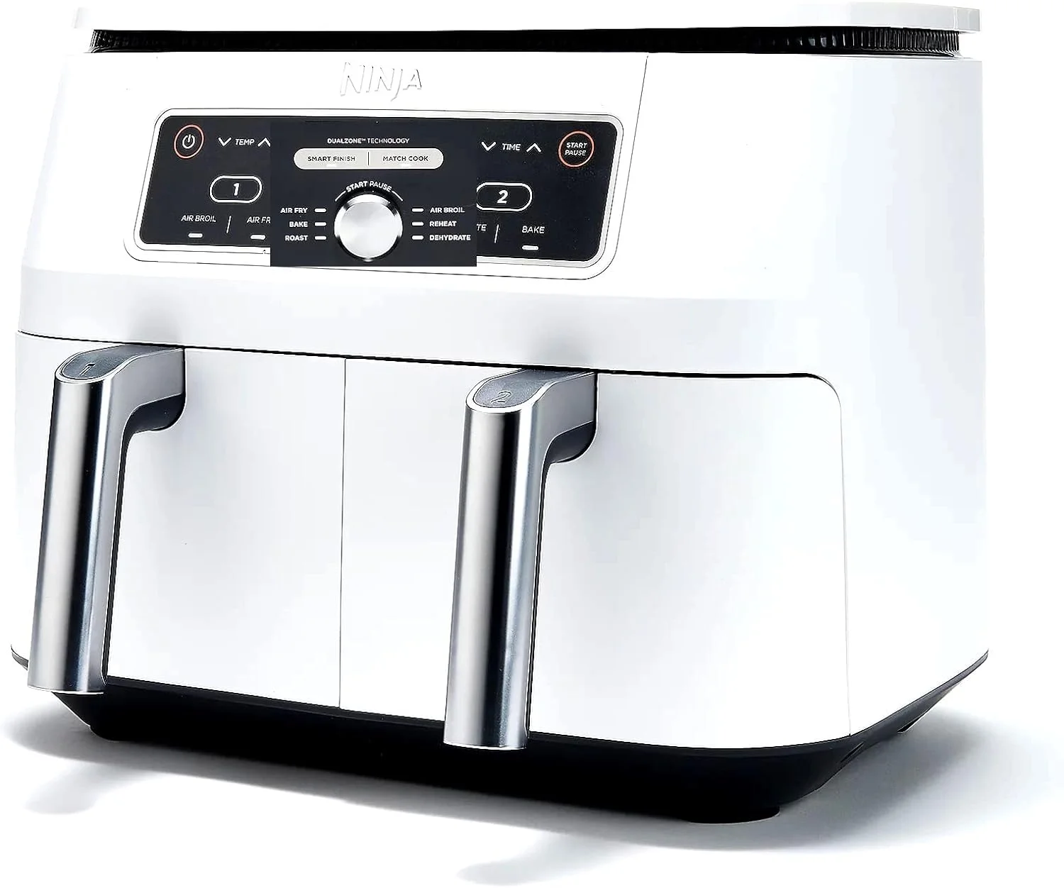 Restored Ninja DZ401 Foodi 6-in-1 10-qt. 2-Basket Air Fryer with DualZone Technology, WHITE (Refurbished)