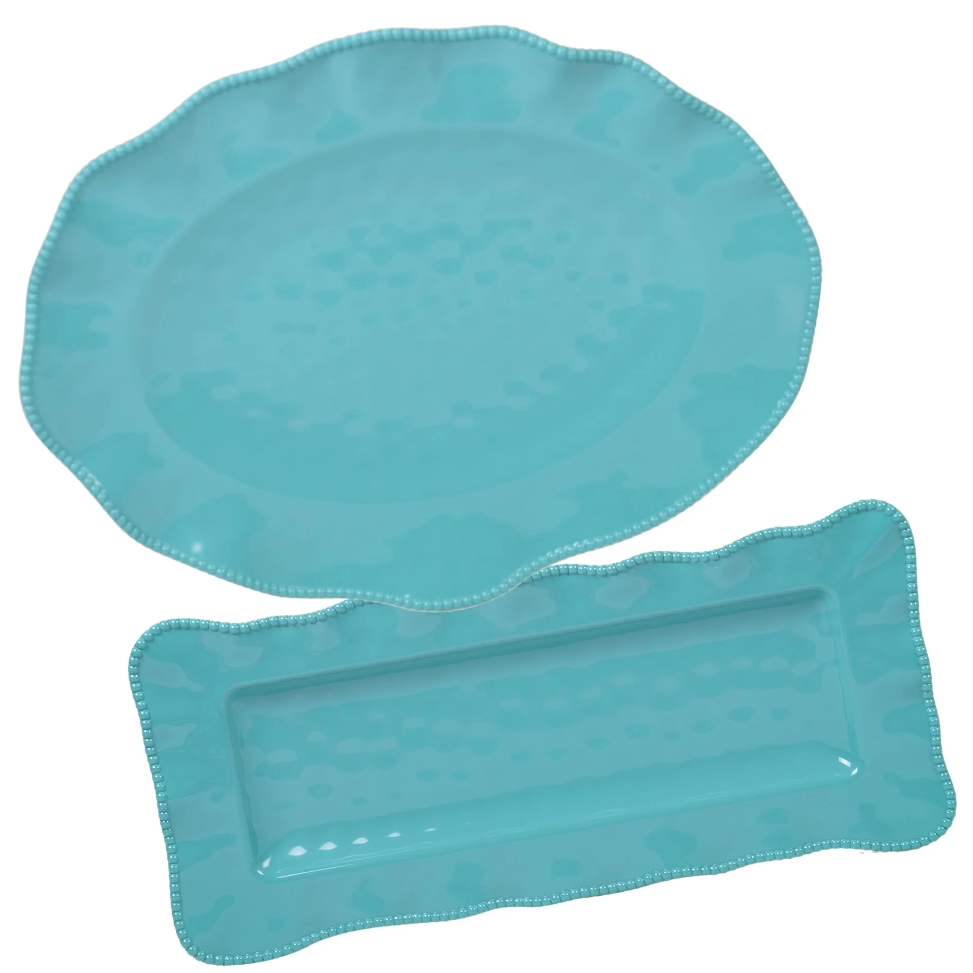 Certified International  Perlette 2-piece Platter Serveware Set Blue