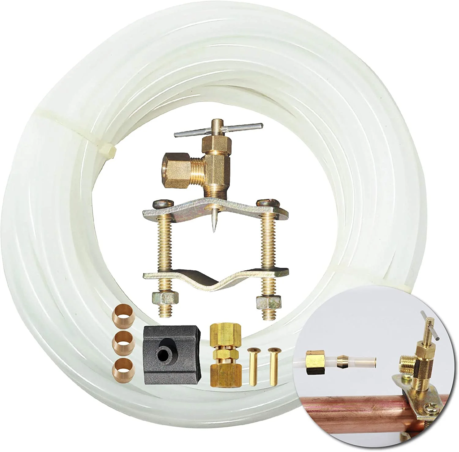 Greco Ice Maker and Humidifier Installation Kit with ¼? by 25 feet Flexible Plastic Tube