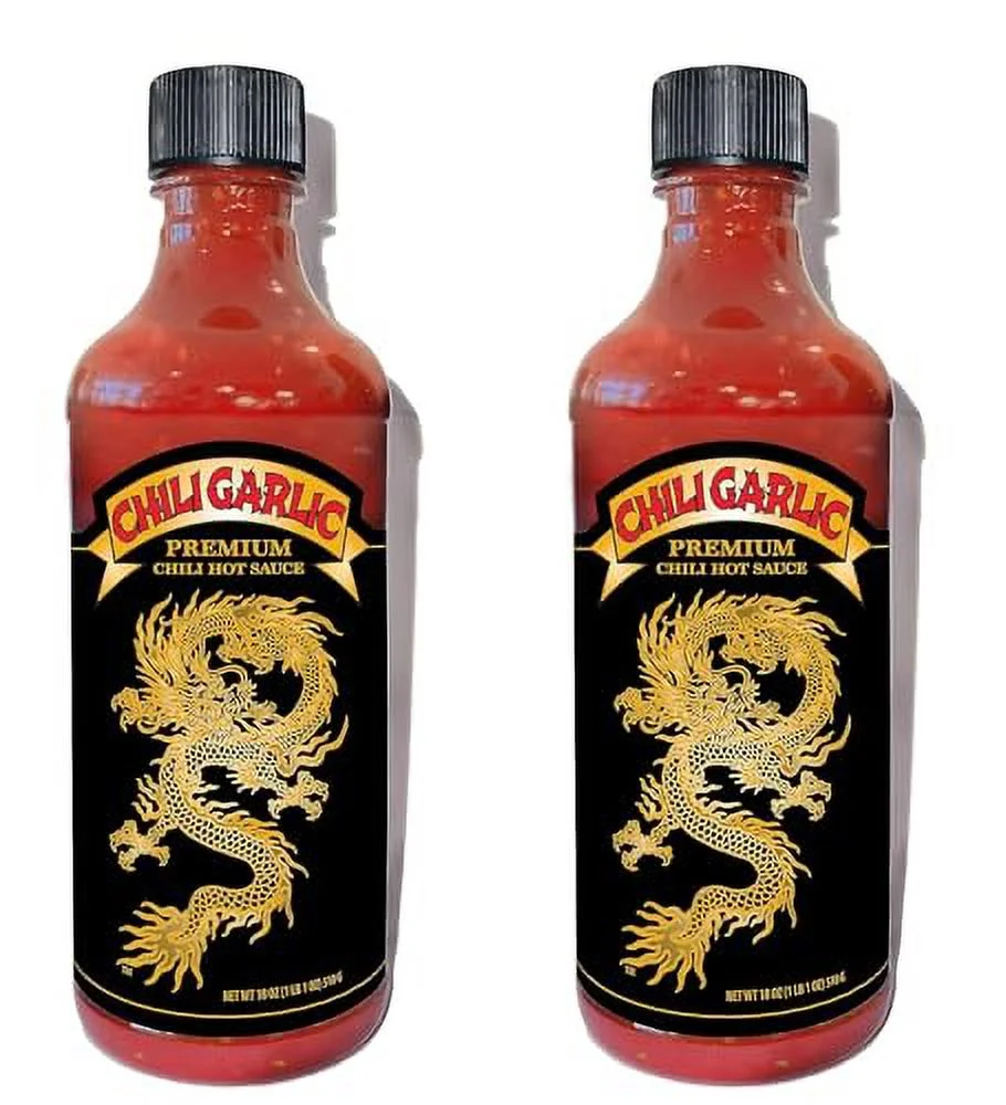 Underwood Ranches Dragon Chili Garlic 2 pack of 18 oz bottles made from Red Jalapeno Sriracha Peppers