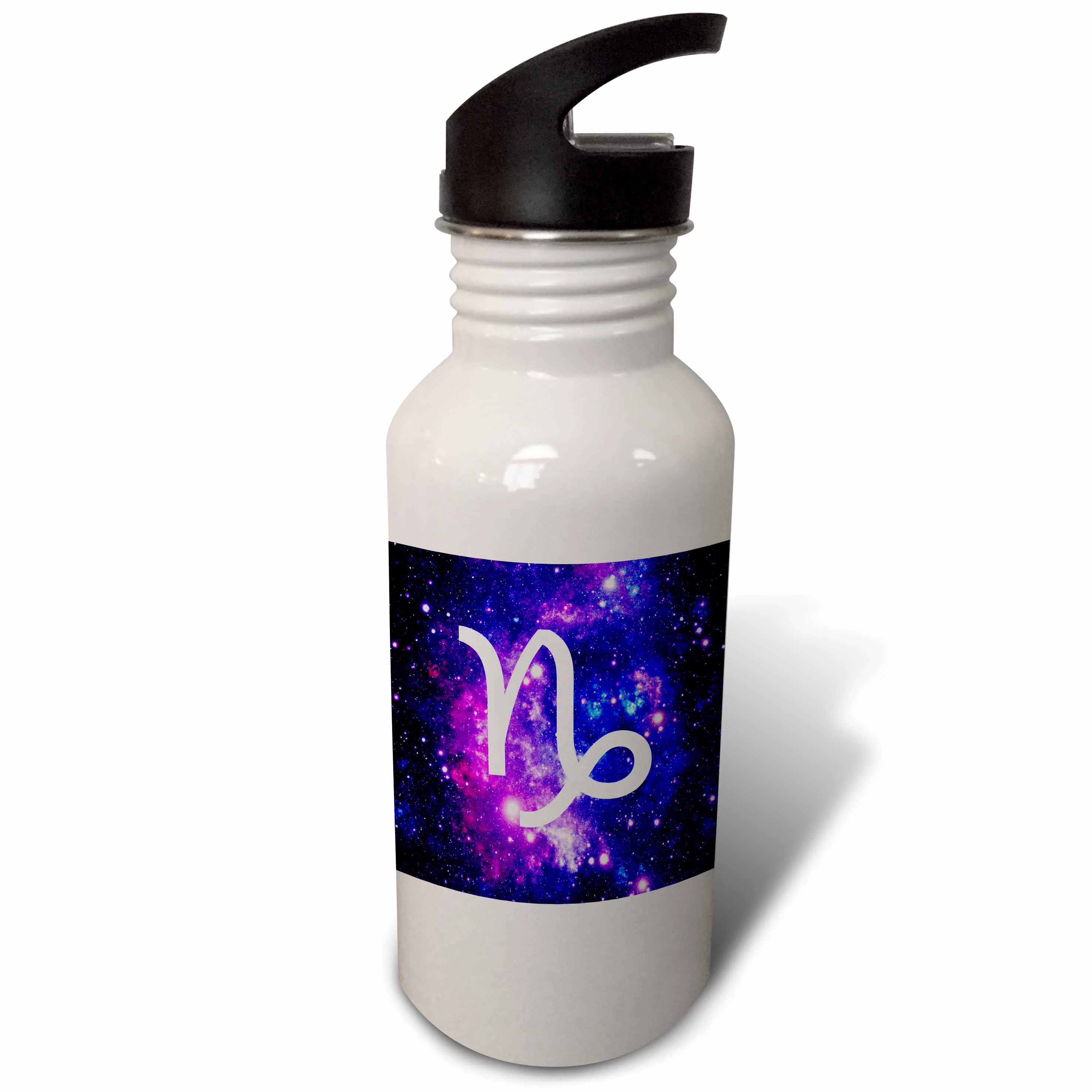 Capricorn star sign on purple space background zodiac horoscope symbol 21 oz Sports Water Bottle wb-202154-1