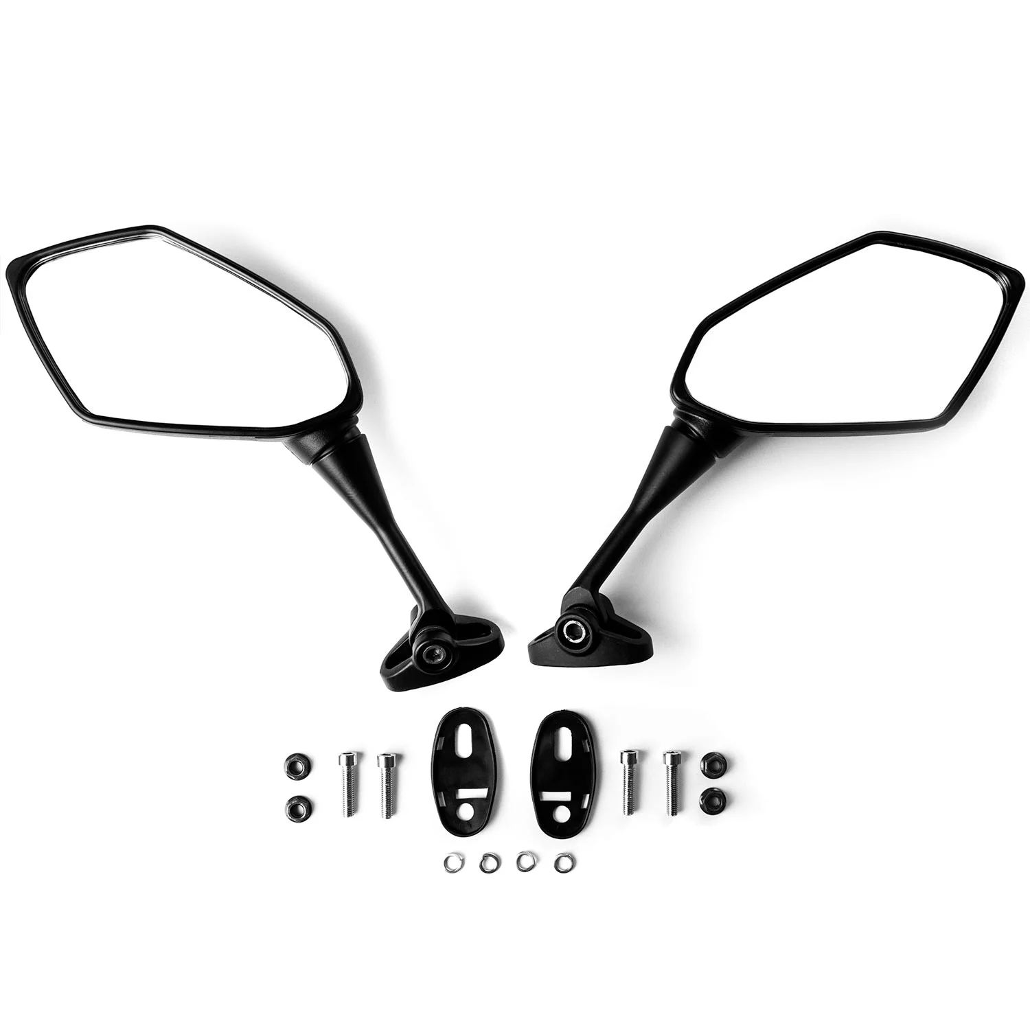 Krator Universal Black Motorcycle Mirrors Compatible with Kawasaki Ninja ZX1000 ZX-10R