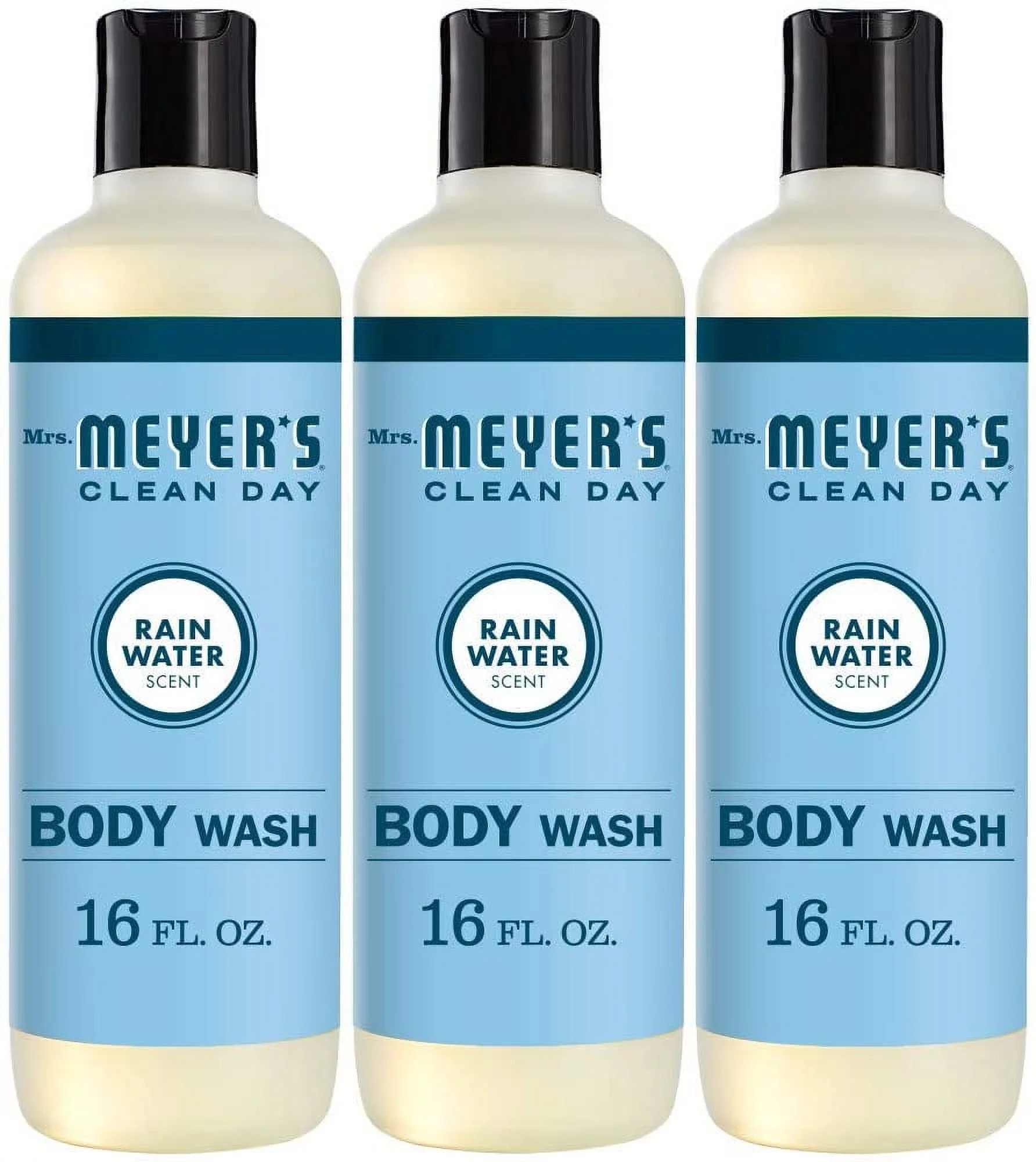 Mrs. Meyer’s Clean Day Body Wash, Rain Water Scent, 16 Ounce Bottle (Pack of 3)