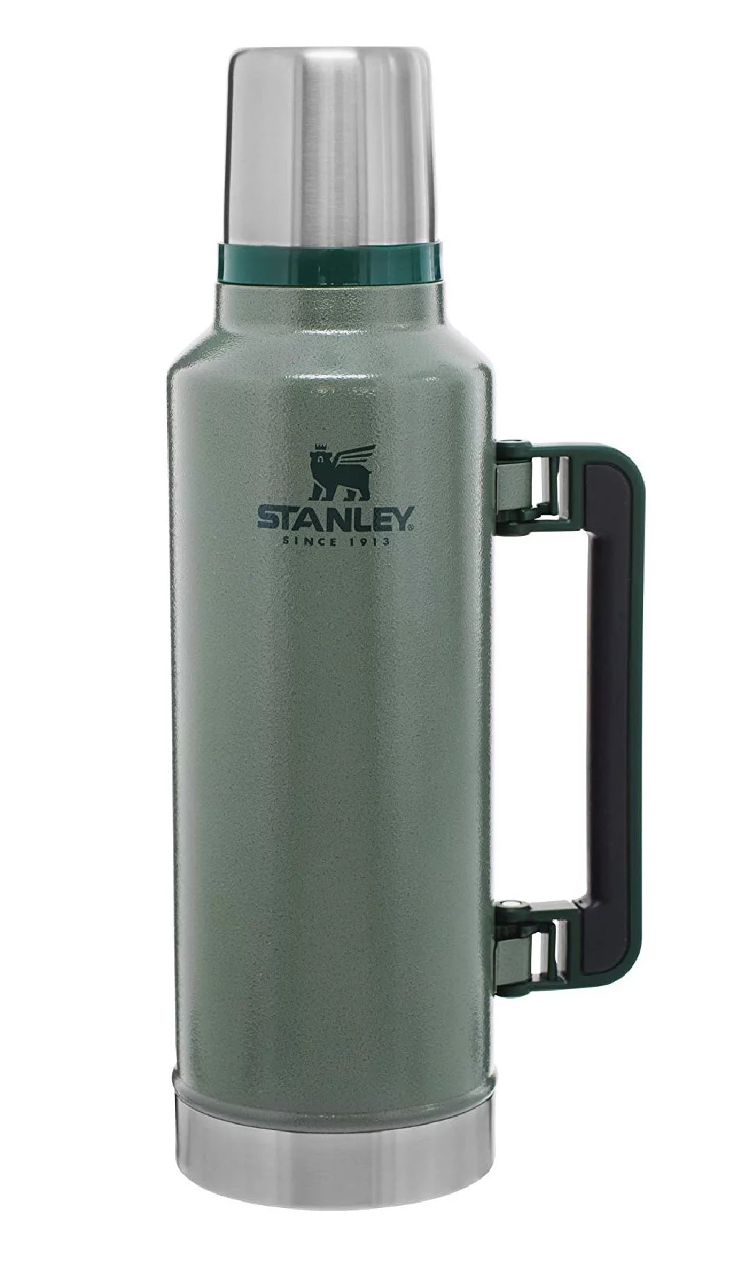 Stanley 10-07934-001 Classic Vacuum Insulated Bottle, Hammertone Green, 2-Qt, Each