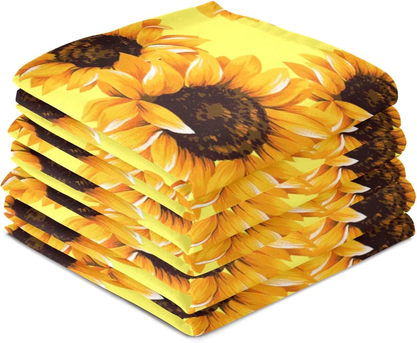 GZHJMY Yellow Sunflower Kitchen Towels Set of 6 Dishcloths Hand Towels Tea Towels Ultra Absorbent for Cleaning Washing Drying Dishes Tableware 28'' x 18''