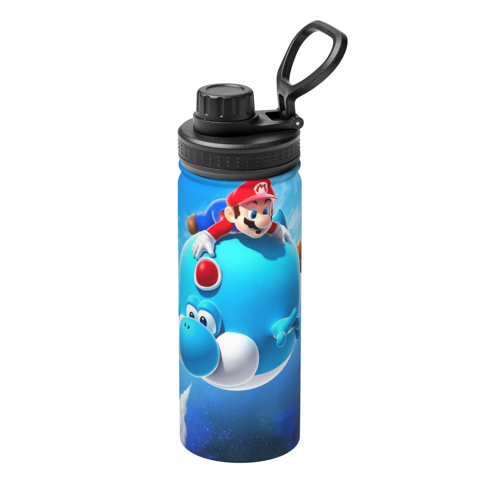 Game Super Mario Galaxy Unisex Sports Insulated Water Bottles Kettle Stainless Steel Portable Cup 18OZ For School Travel Gym Running