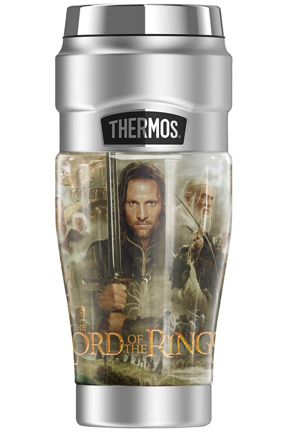 The Lord of The Rings Trilogy Poster THERMOS STAINLESS KING Stainless Steel Travel Tumbler, Vacuum insulated & Double Wall, 16oz