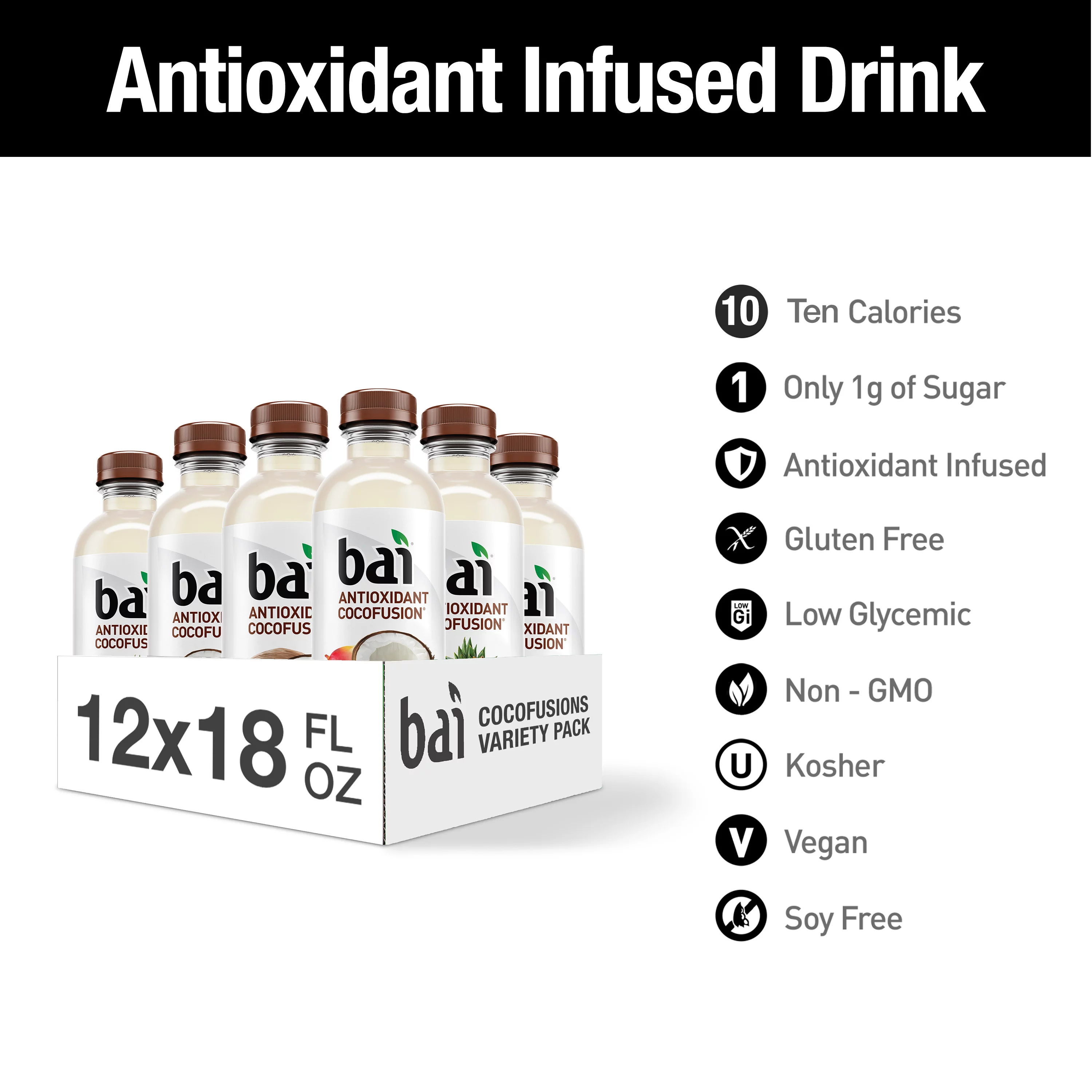 Bai Antioxidant Cocofusion 12 x 18 oz. - Variety Pack