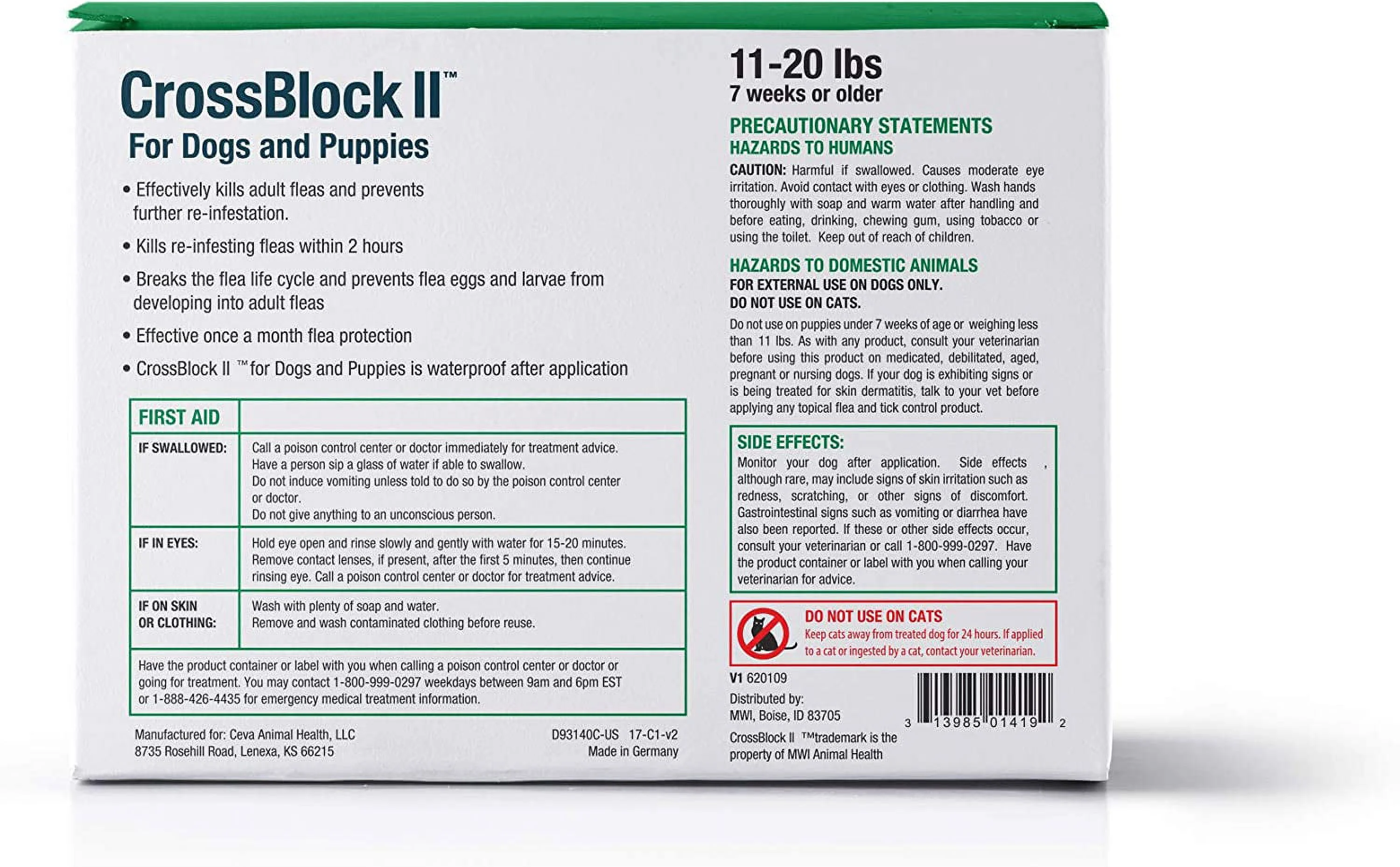 CrossBlock II Flea Control for Dogs and Puppies (3-Pack) 11-20 Lb.