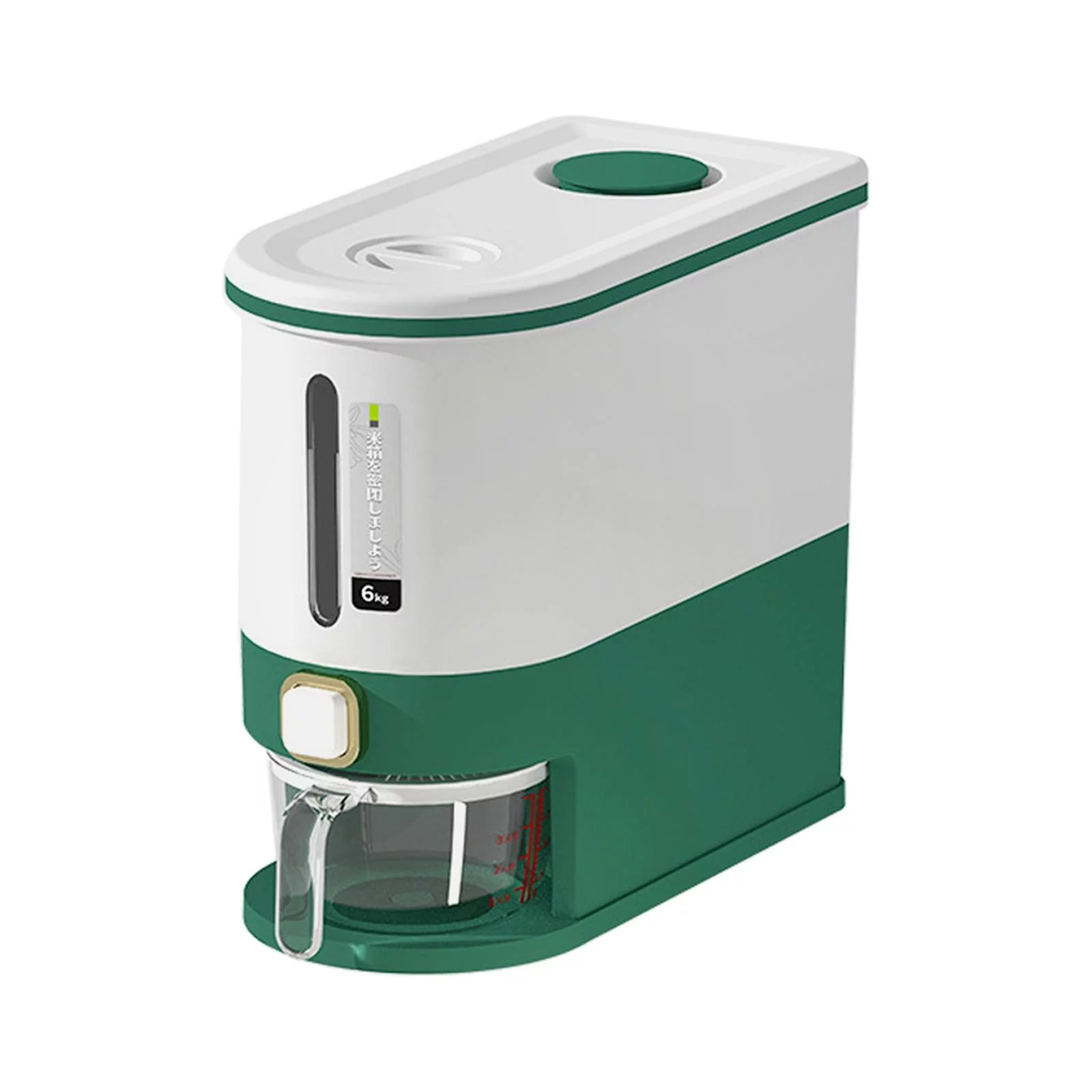 Airtight Cereal Storage Containers, Rice Dispenser Container, Kitchen Organization Grain Container Storage for Grain Flour Green 6Kg