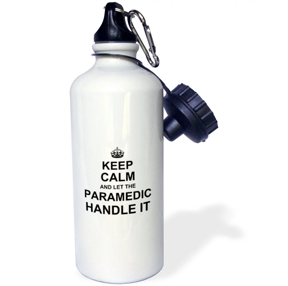 3dRose Keep Calm and Let the Paramedic Handle it. fun funny career job pride - Water Bottle, 21-ounce