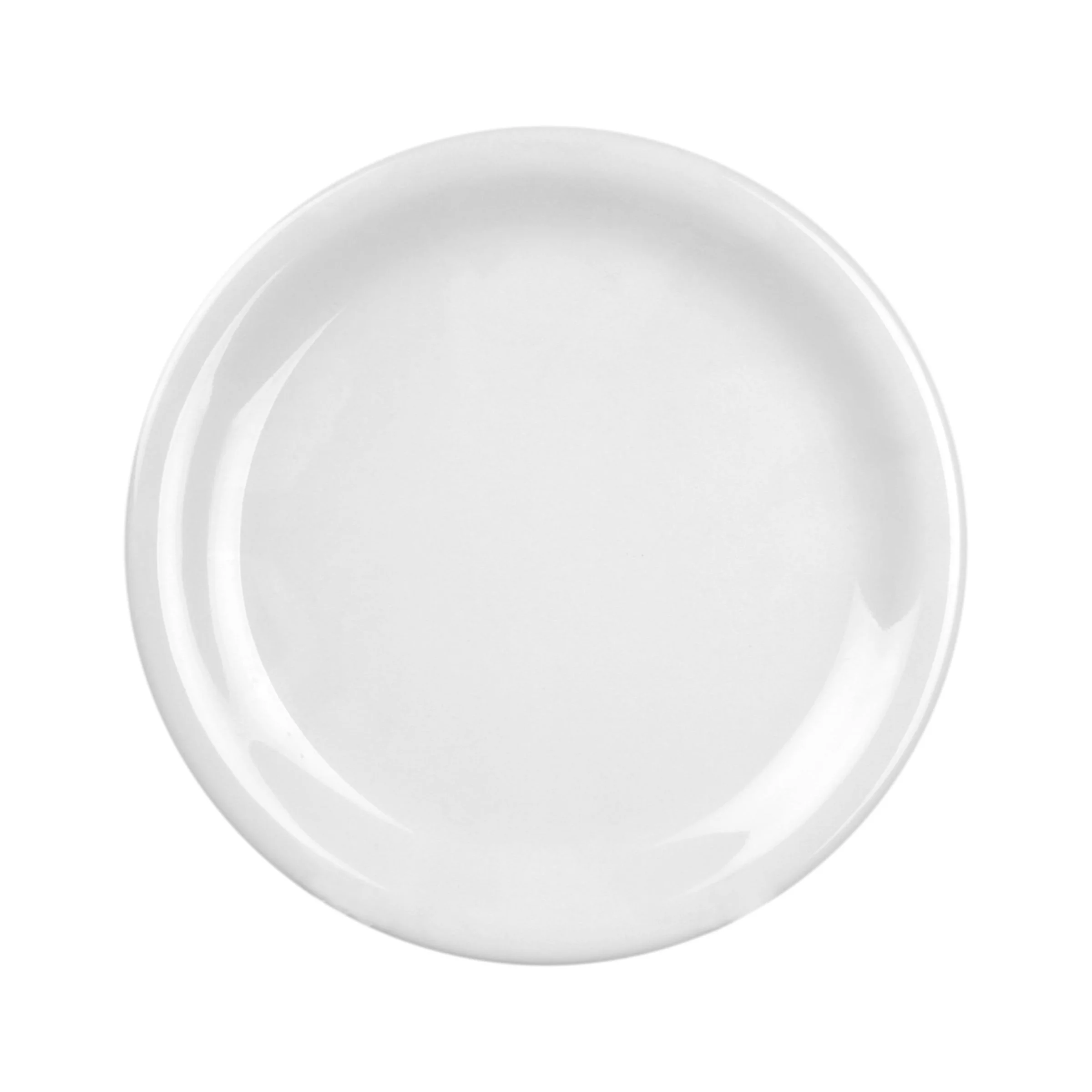 Excellante Color White Melamine Dinnerware Collection 9 Inch Narrow Rim Round Plate, Comes in Dozen