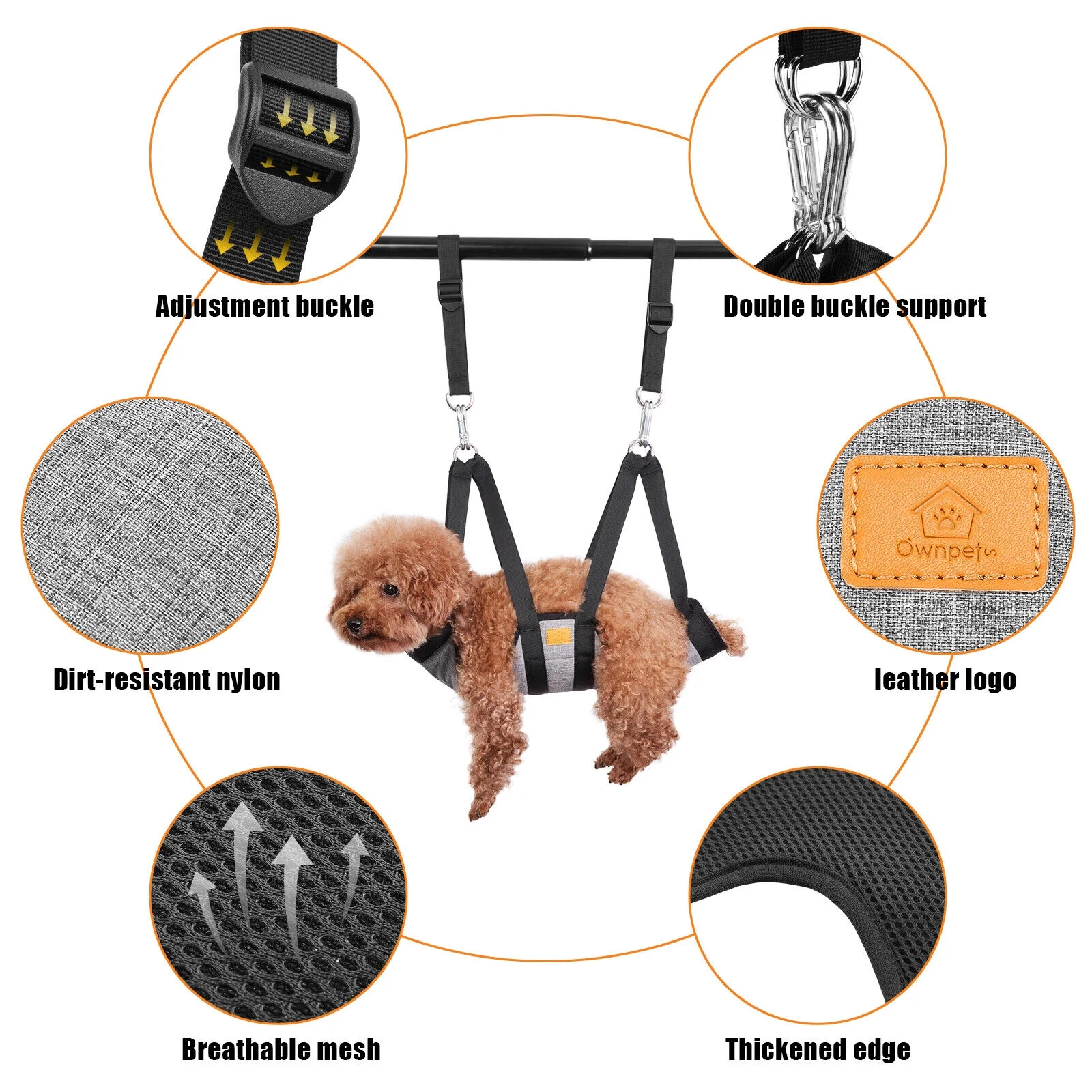 Pet Dog Puppy Hammock Grooming Restraint Harness Sling Bag Hair Nail Trimming SM