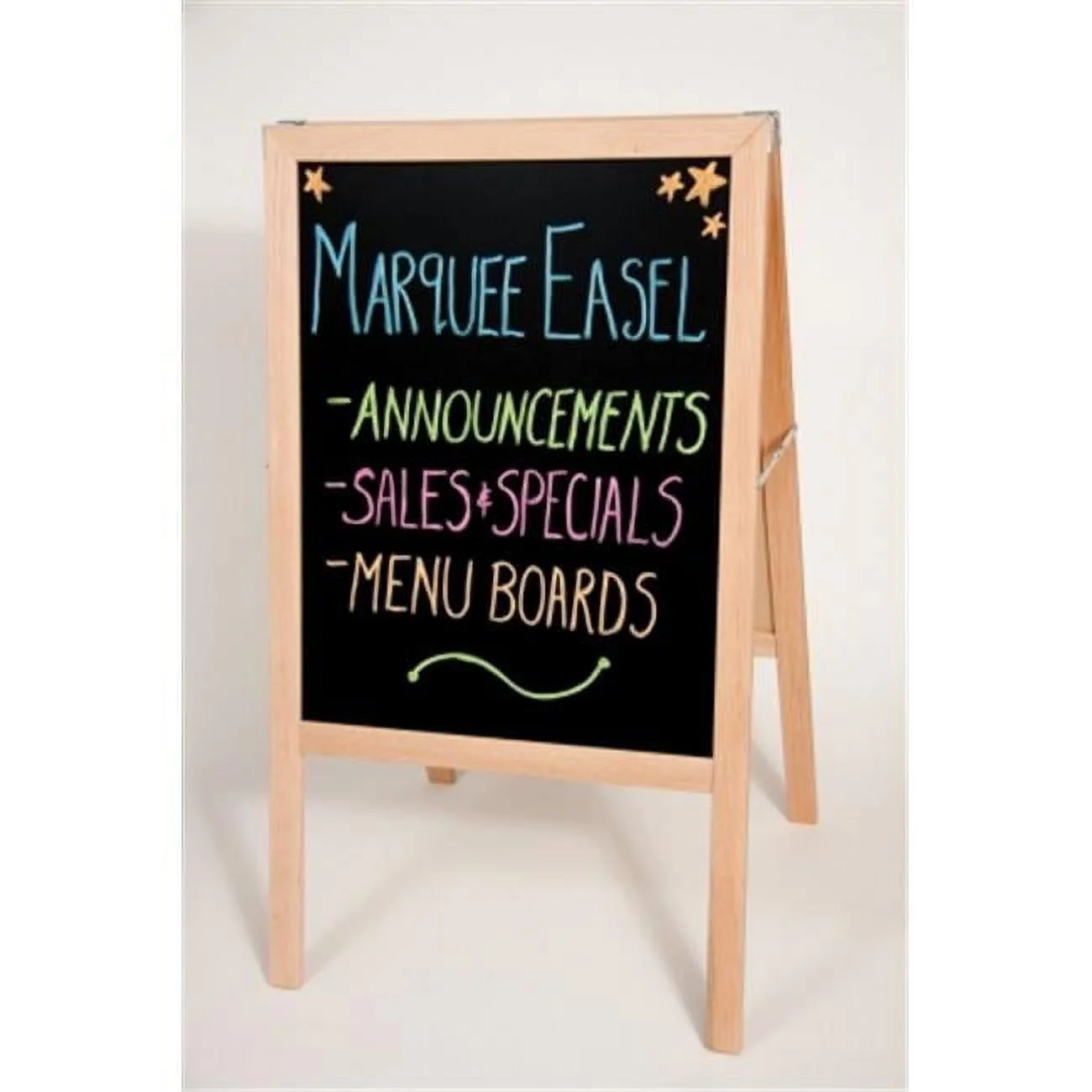 Crestline 313 42 x 24 in. Marquee Wood Easel - Natural Hardwood