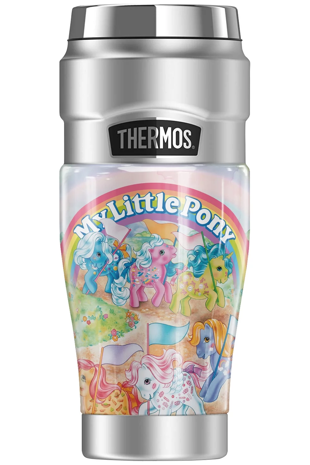 My Little Pony Retro Classic Ponies THERMOS STAINLESS KING Stainless Steel Travel Tumbler, Vacuum insulated & Double Wall, 16oz