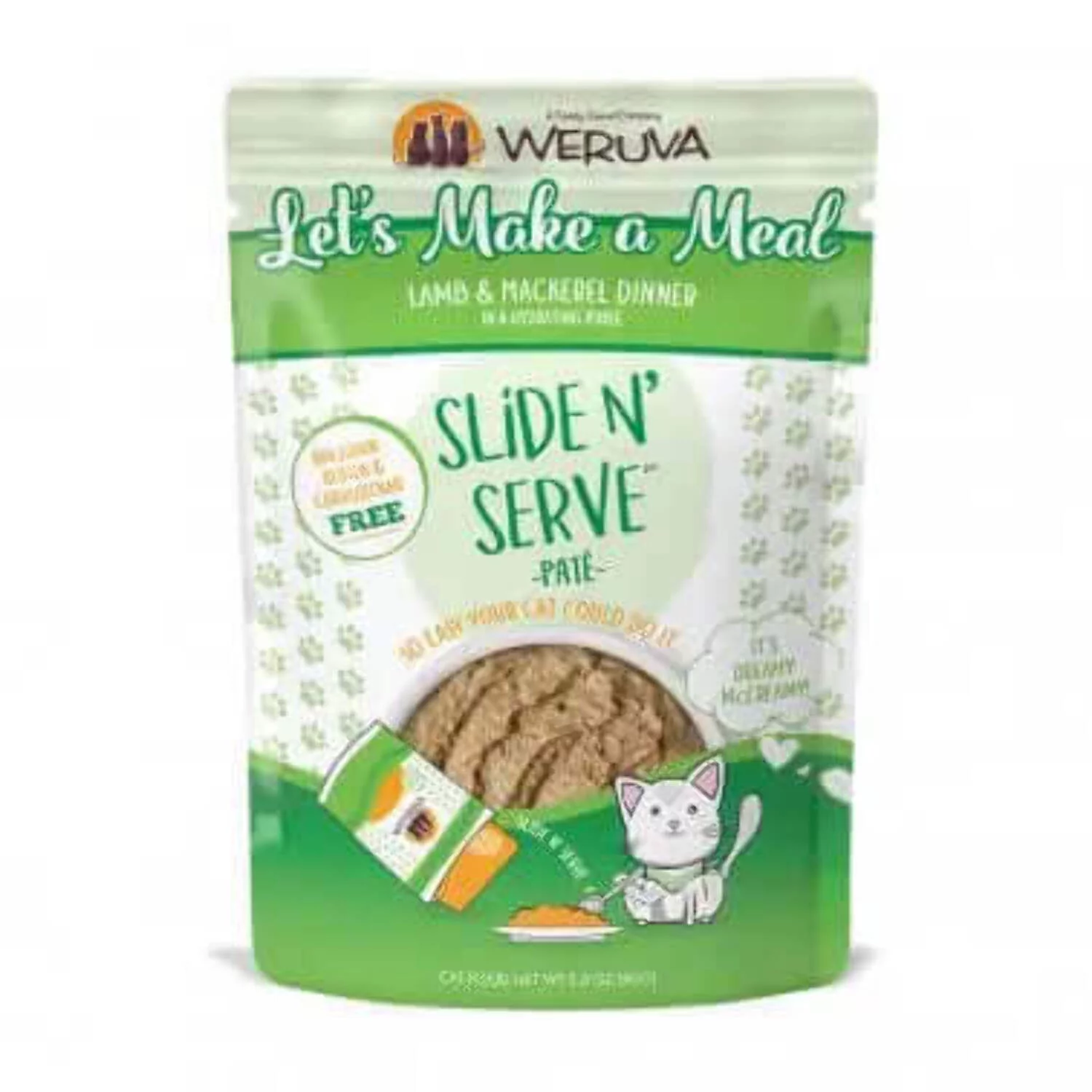 Weruva Slide N' Serve Paté Wet Cat Food, Let’s Make a Meal Lamb  Mackerel Dinner