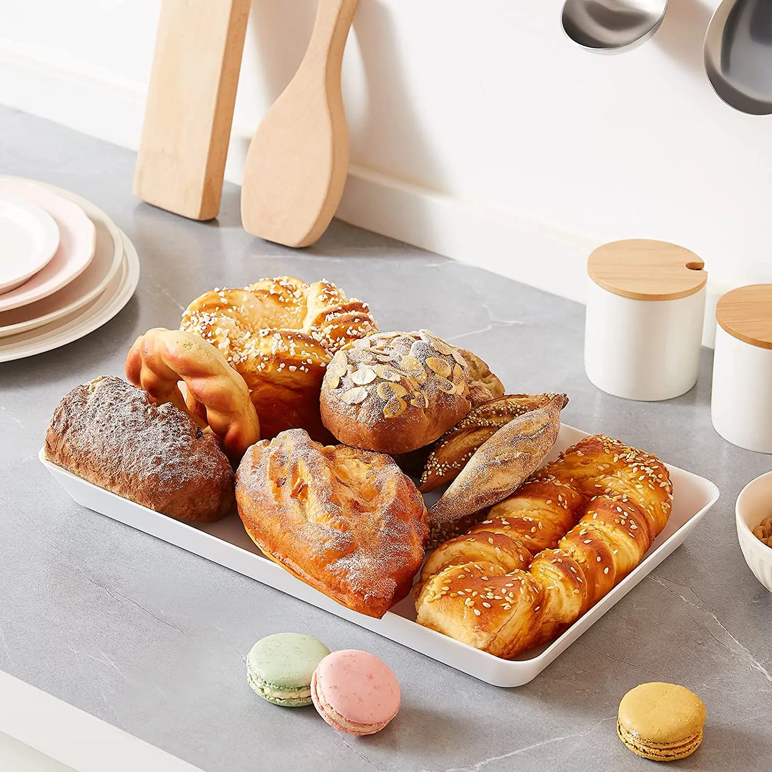 Lifewit Serving Tray Plastic for Party, 15