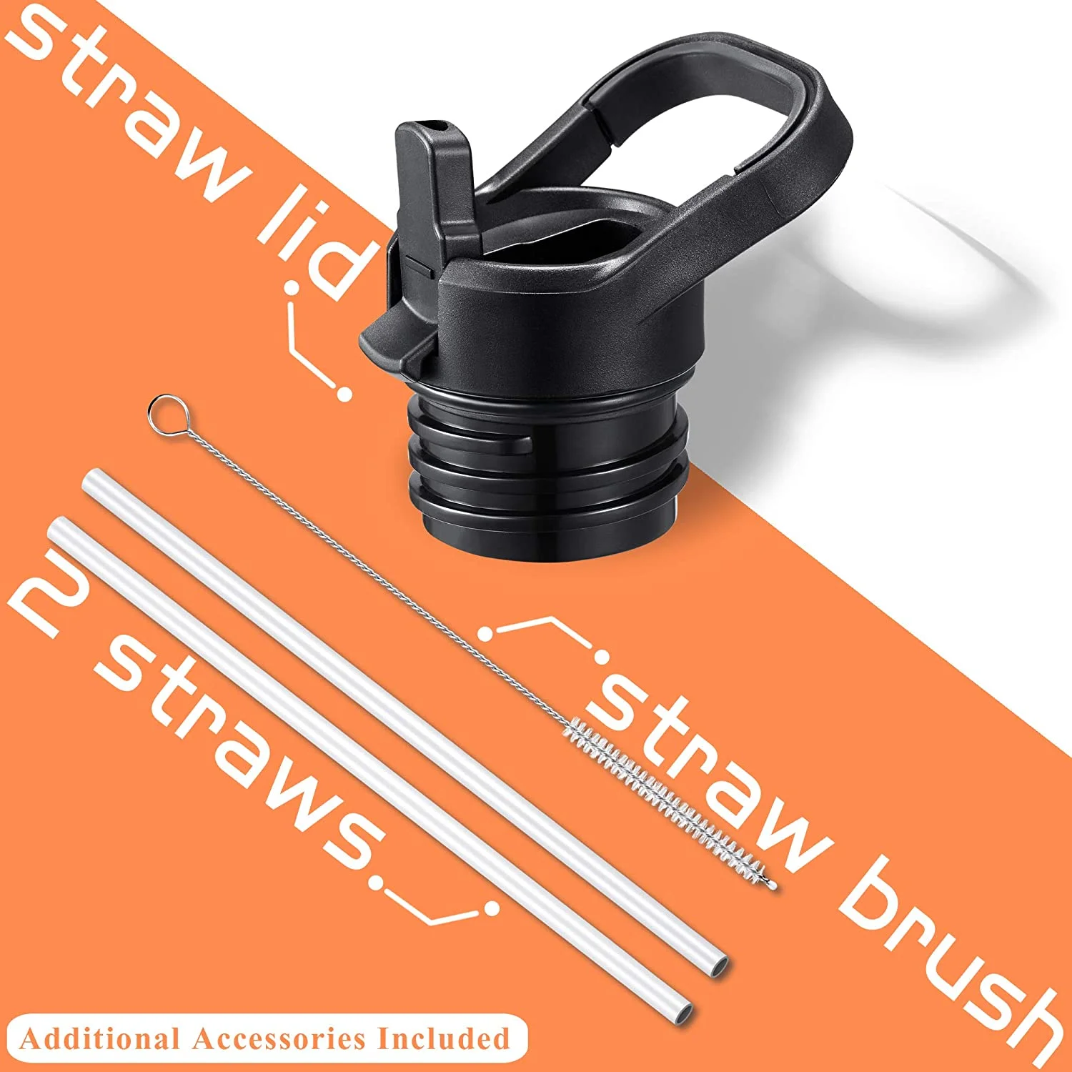 Vmini Kids Water Bottle - Insulated Water Bottle with Straw, Standard Mouth Stainless Steel & Vacuum, New Straw Lid with Wide Handle, Gradient Yellow+Pink & 12 oz