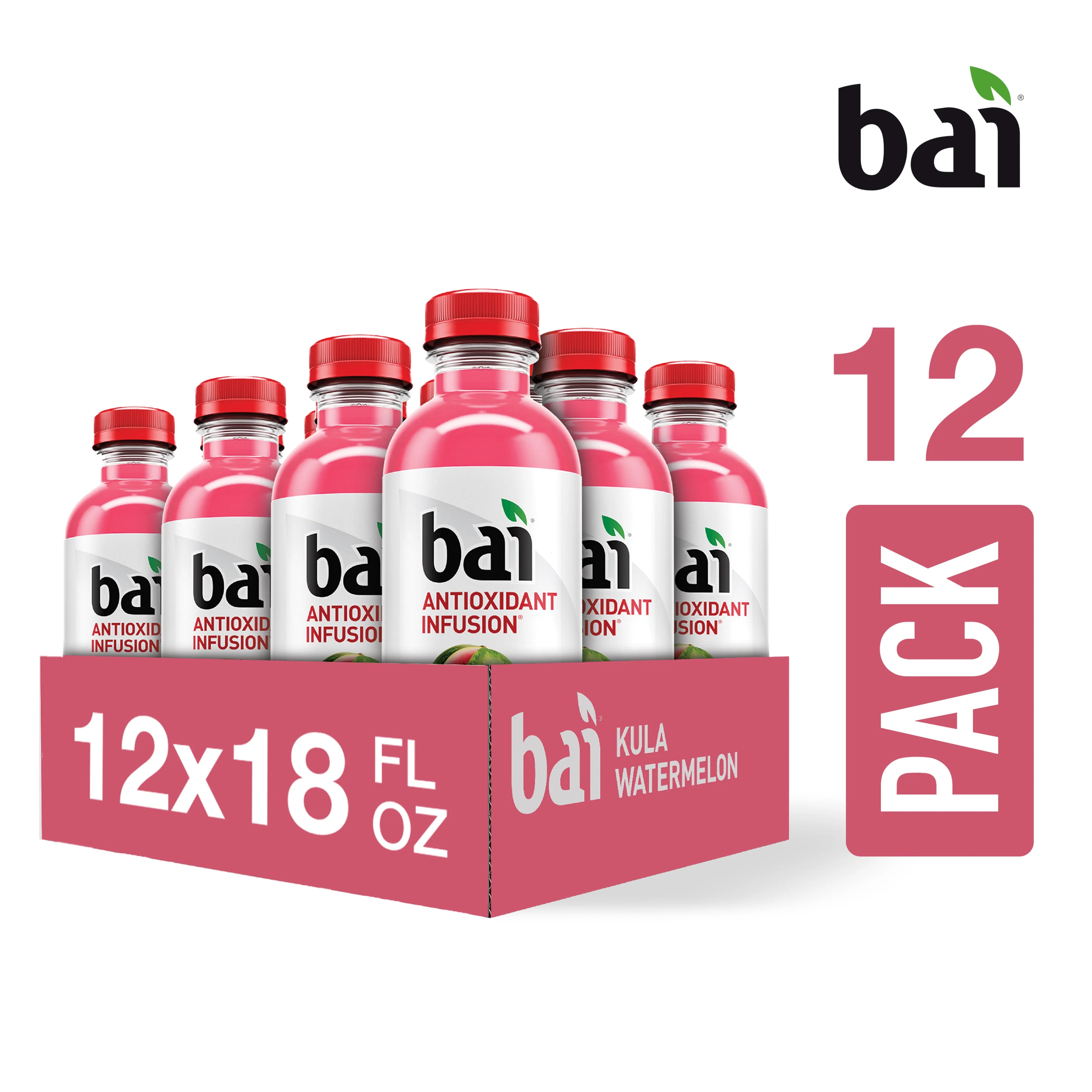 Bai Antioxidant Infused Beverage, Kula Watermelon, 18 Fl Oz, 12 Count