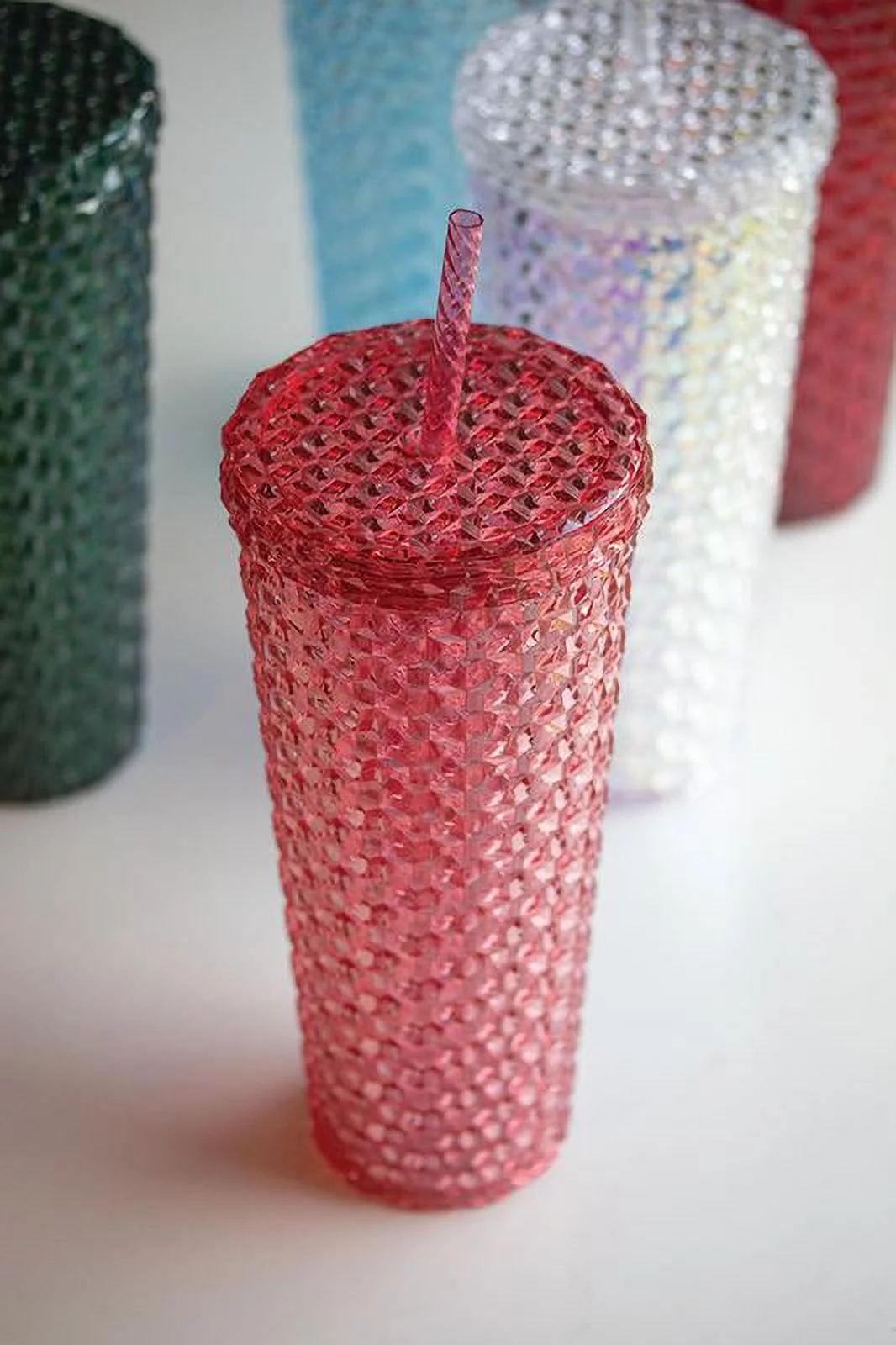 Mainstays 26 oz Rose Gold Plastic Tumbler, 4 Pack