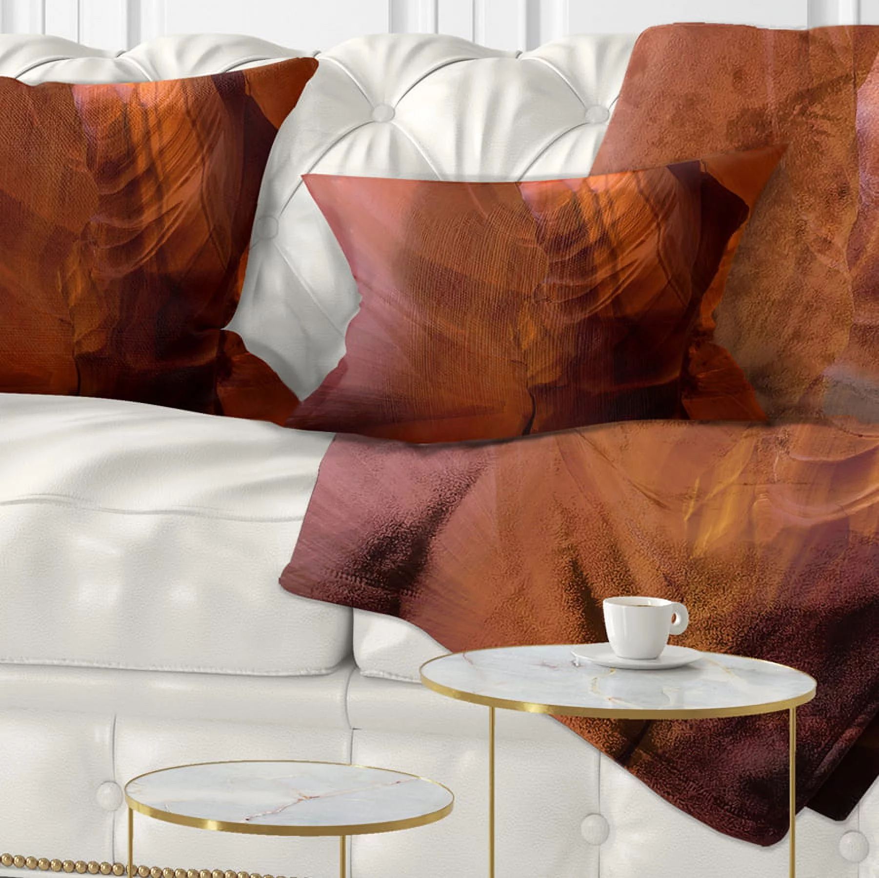 Designart Antelope Canyon Crack - Landscape Photography Throw Pillow - 12x20