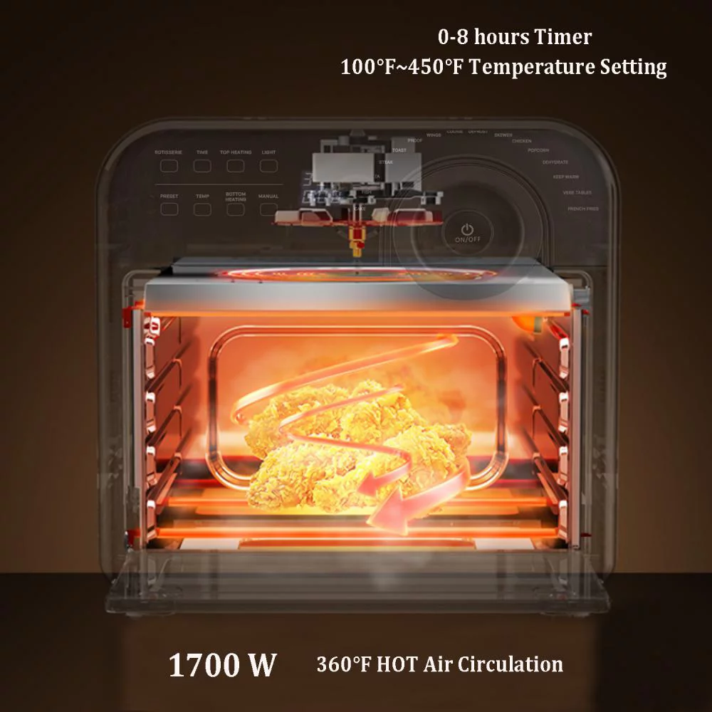 FOOING 16 in 1 Air Fryer Toaster Oven 14L Capacity 15 QT with 8 Accessories & Recipe