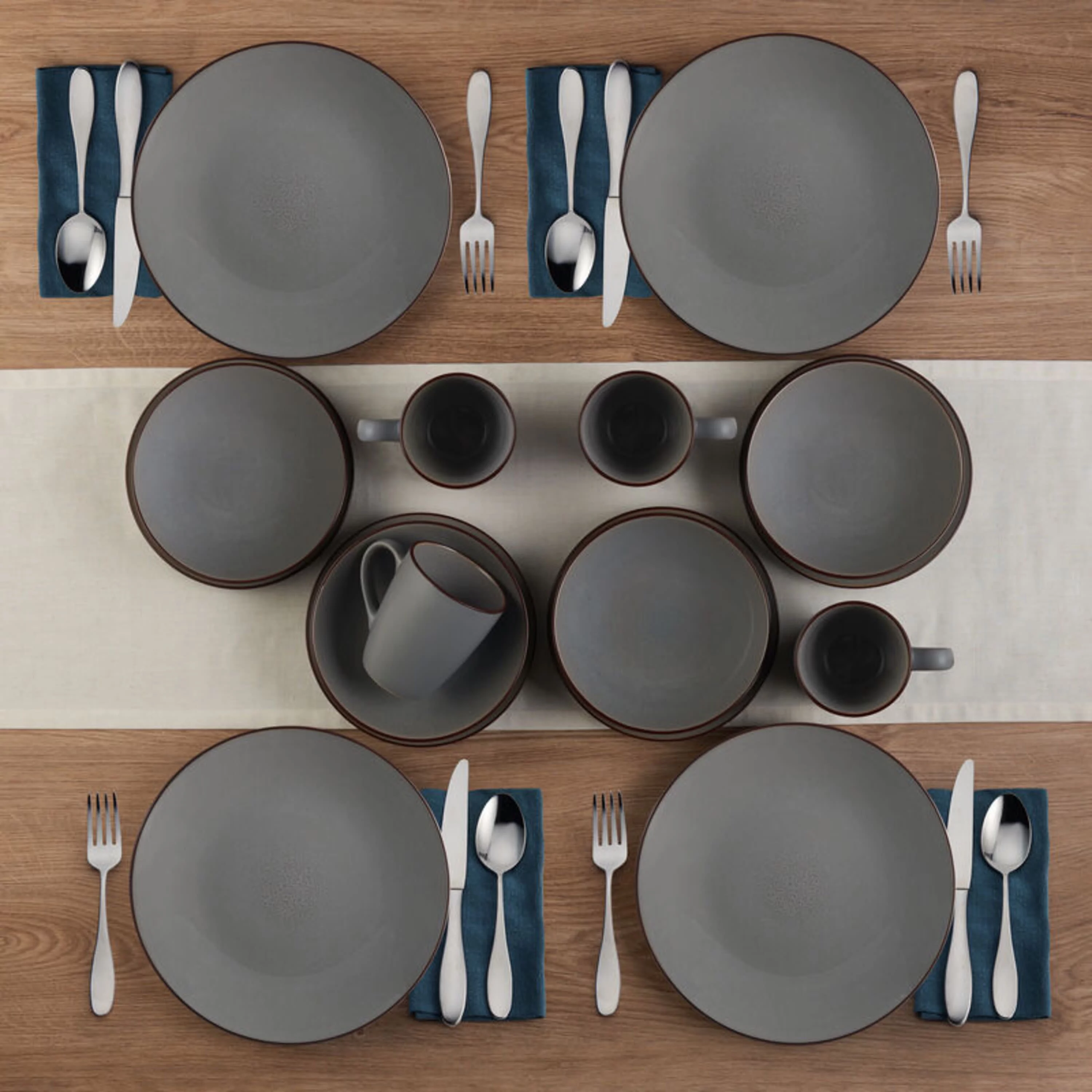 Pfaltzgraff® Pierce Gray 16-Piece Dinnerware Set Stoneware