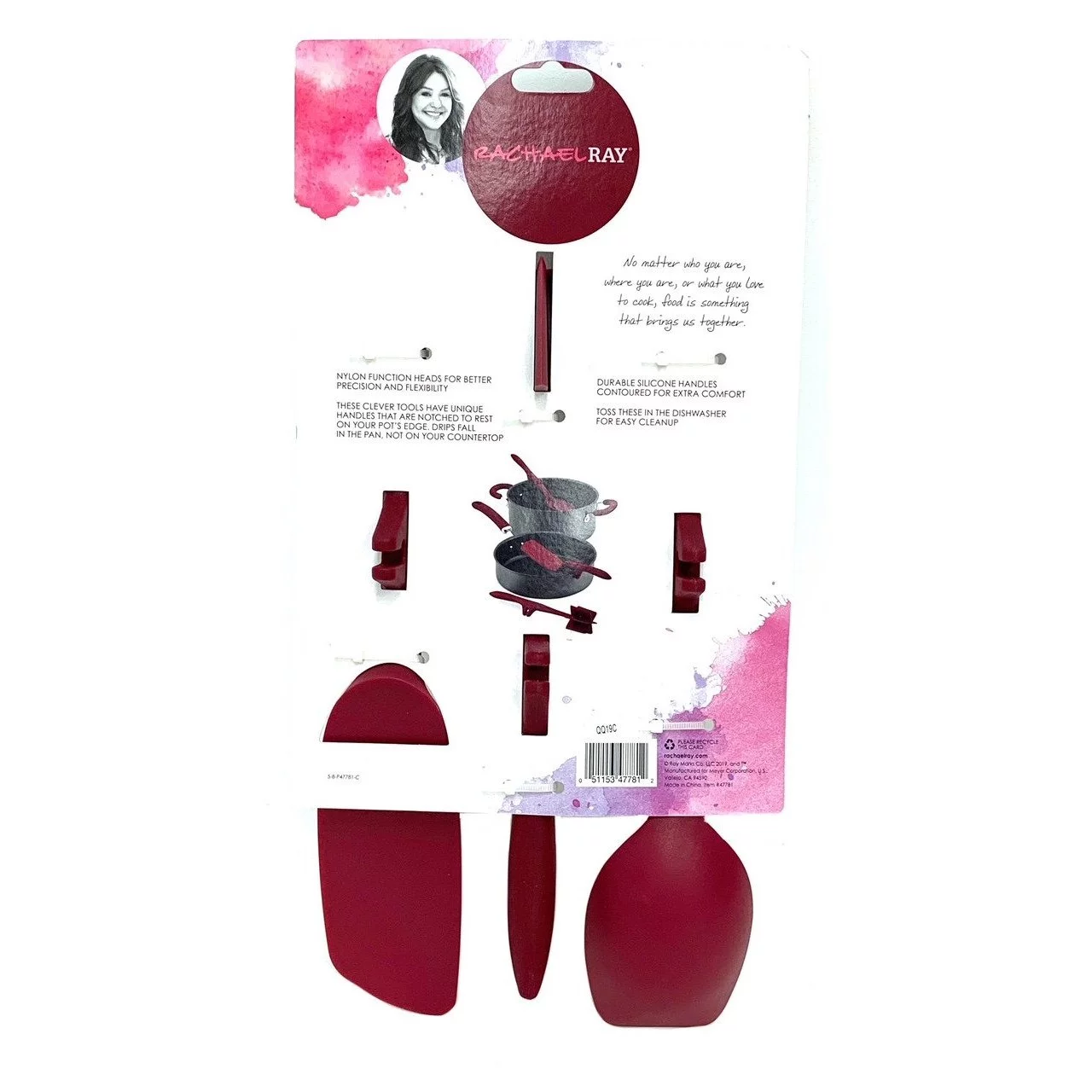 Rachael Ray Tools and Gadgets Lazy Chop and Stir, Flexi Turner, and Scraping Spoon Set