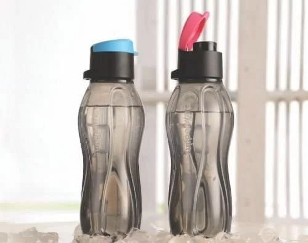 Tupperware Eco Black Flip Top Water Bottle - 310 ml - Set of 2