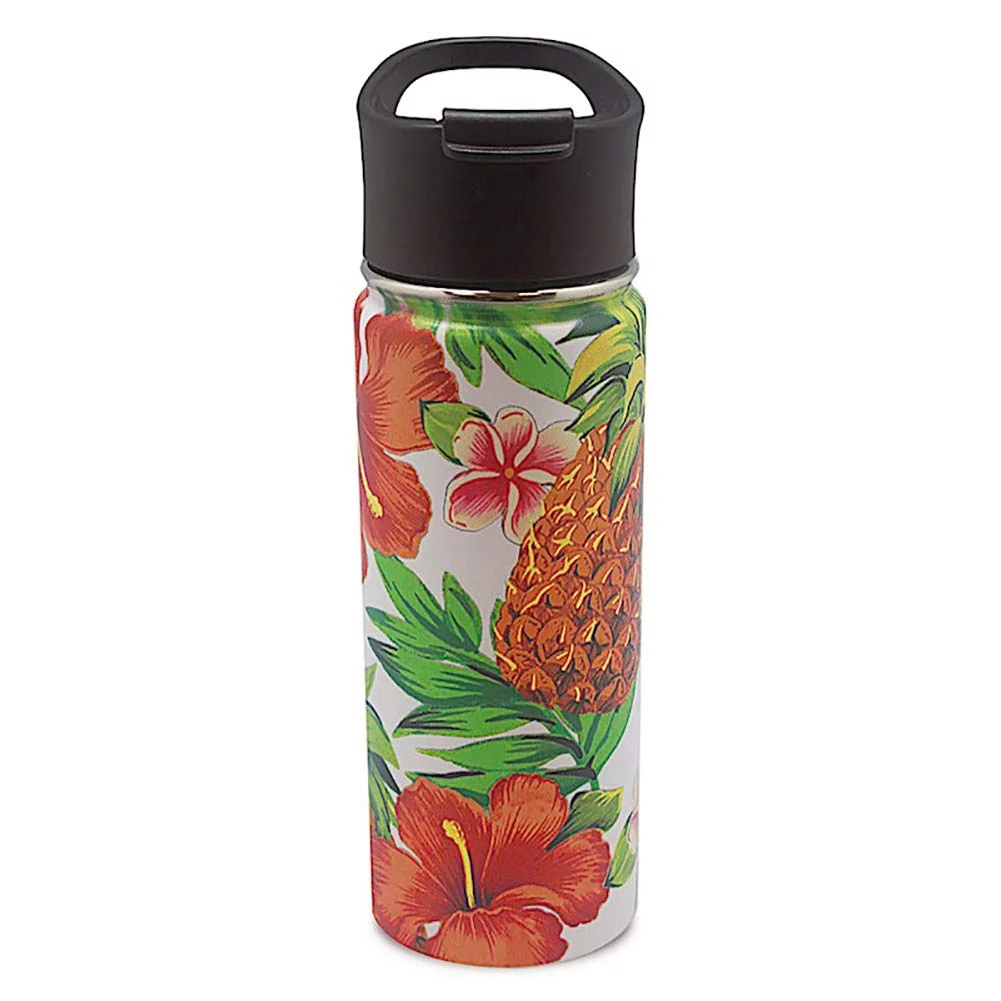 Island Heritage Hawaii Style Island Flask Tumbler Tropical Pineapple White