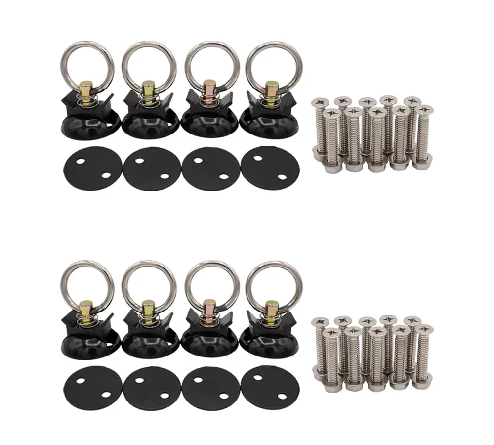 44 Pieces Black Tie Down Kit with 2